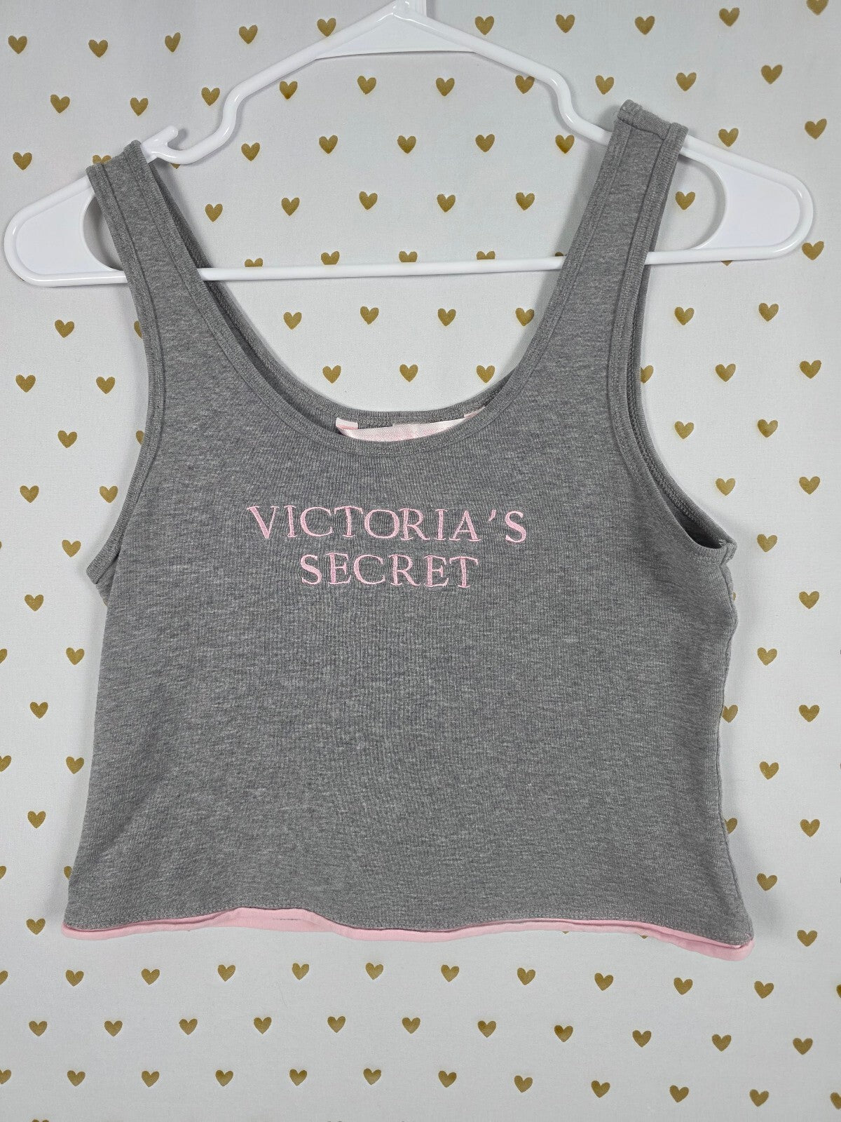 Victorias Secret Vintage Embroidered Y2k Tank Top Small Cotton