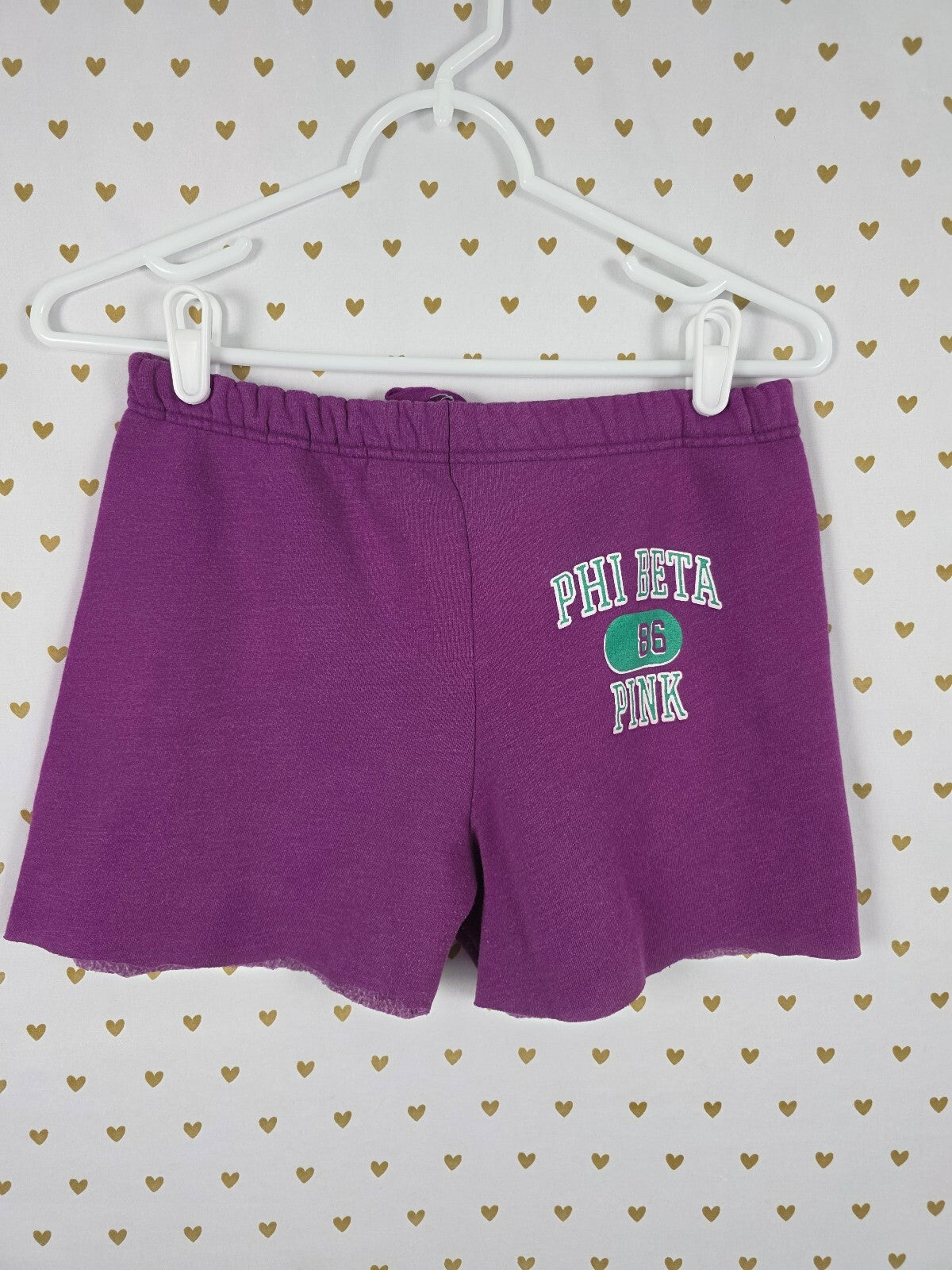 Victorias Secret PINK Vintage Purple Y2k PHI BETA PINK Sweat Shorts Sweats XS