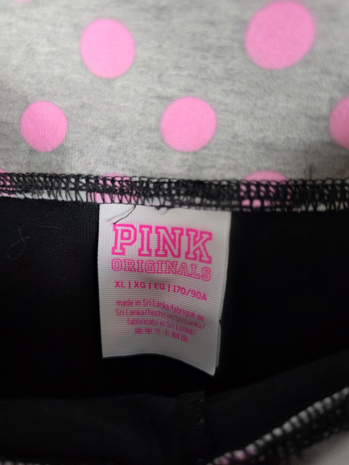 Victorias Secret PINK Polka Dot Campus Originals Foldover Flare Yoga Pants XL