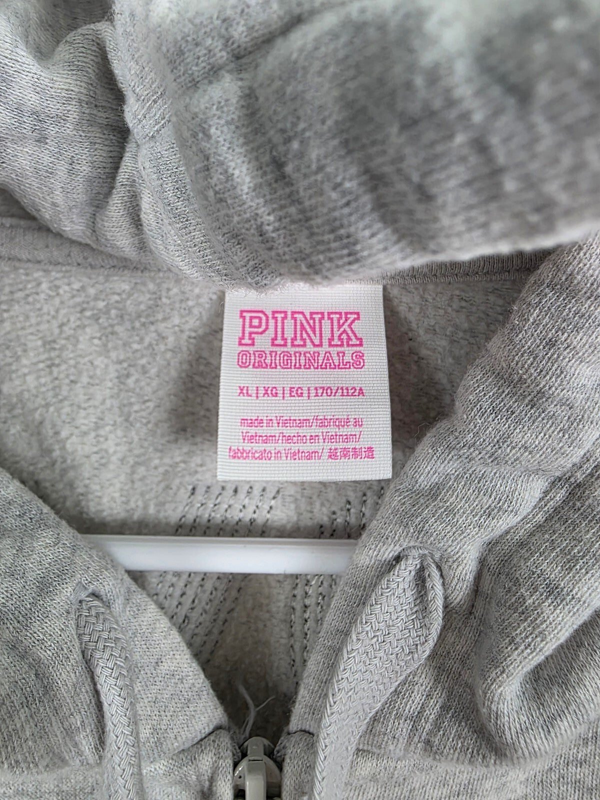 Victorias Secret Pink Full Zip campus originals Bling Sequined Hoodie Jacket XL