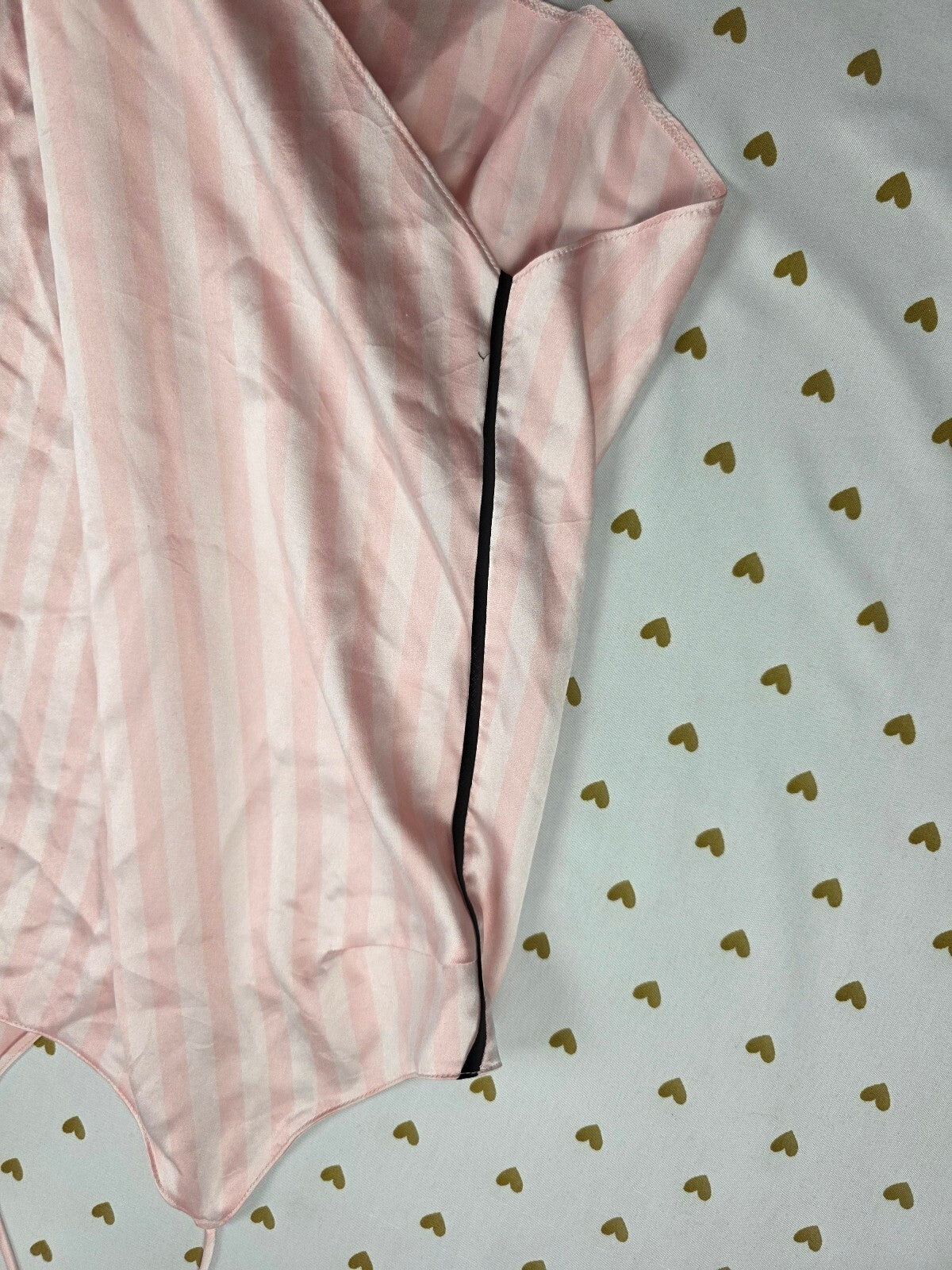 Victorias Secret PINK Stripe Tank Top babydoll Satin Silky Medium