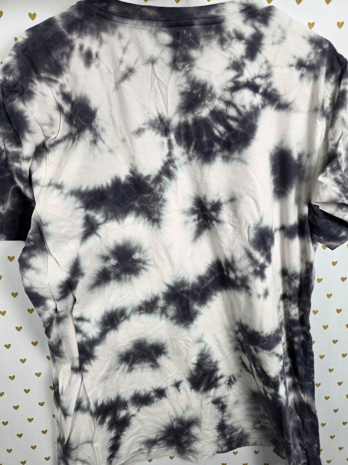 Victorias Secret PINK XL Tee shirt V neck Tye Dye Black
