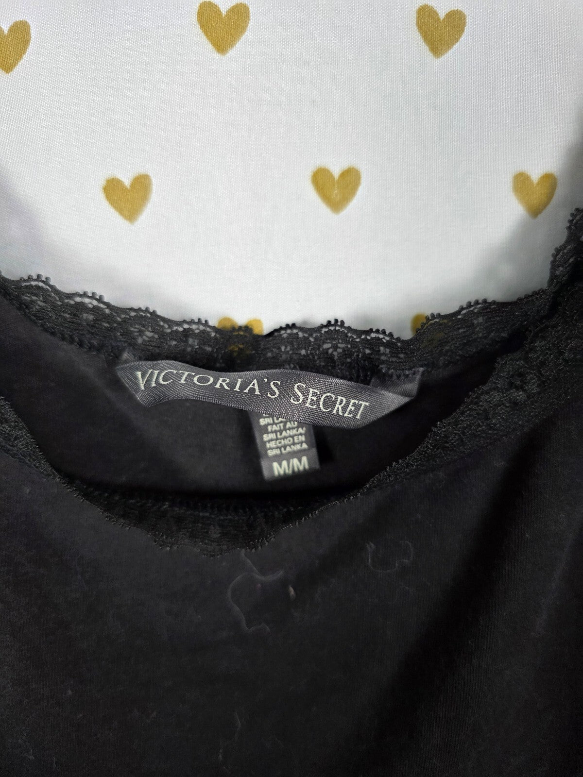 Victorias Secret Black Lace accent Cami tank Top MEDIUM