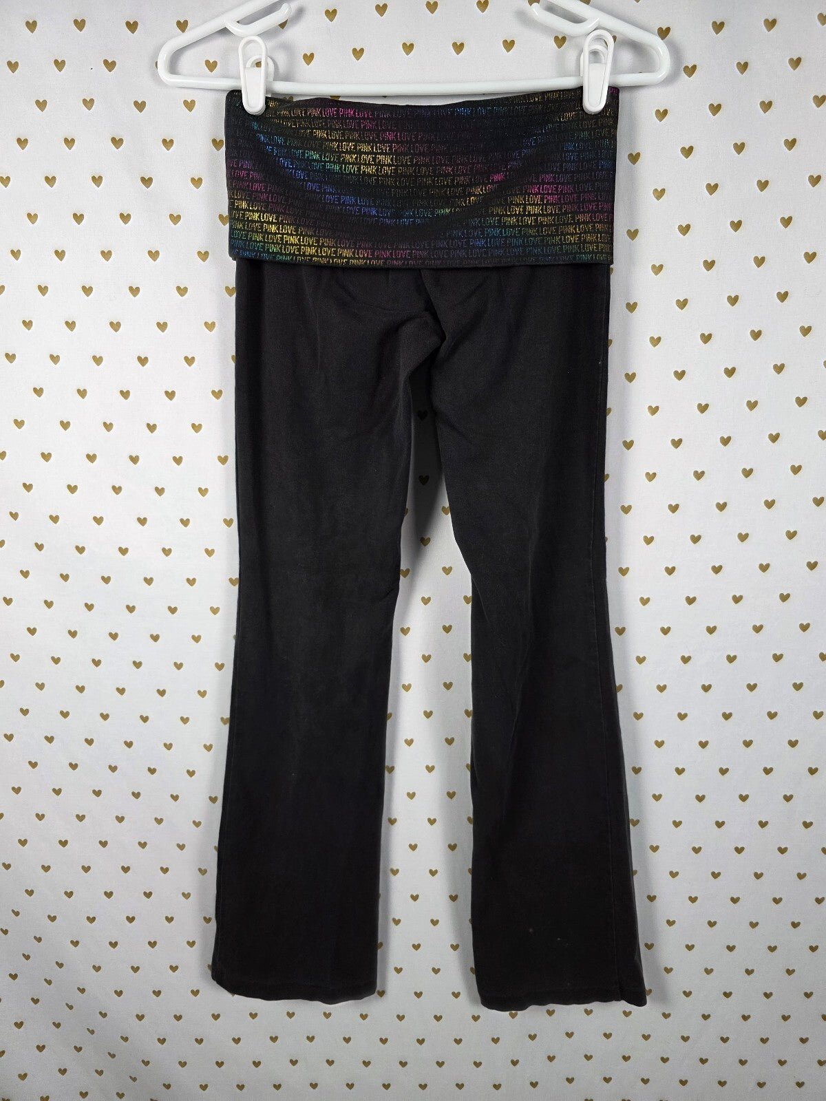 Victorias Secret PINK Vintage Y2k Rainbow Foldover Yoga pants XS Flare