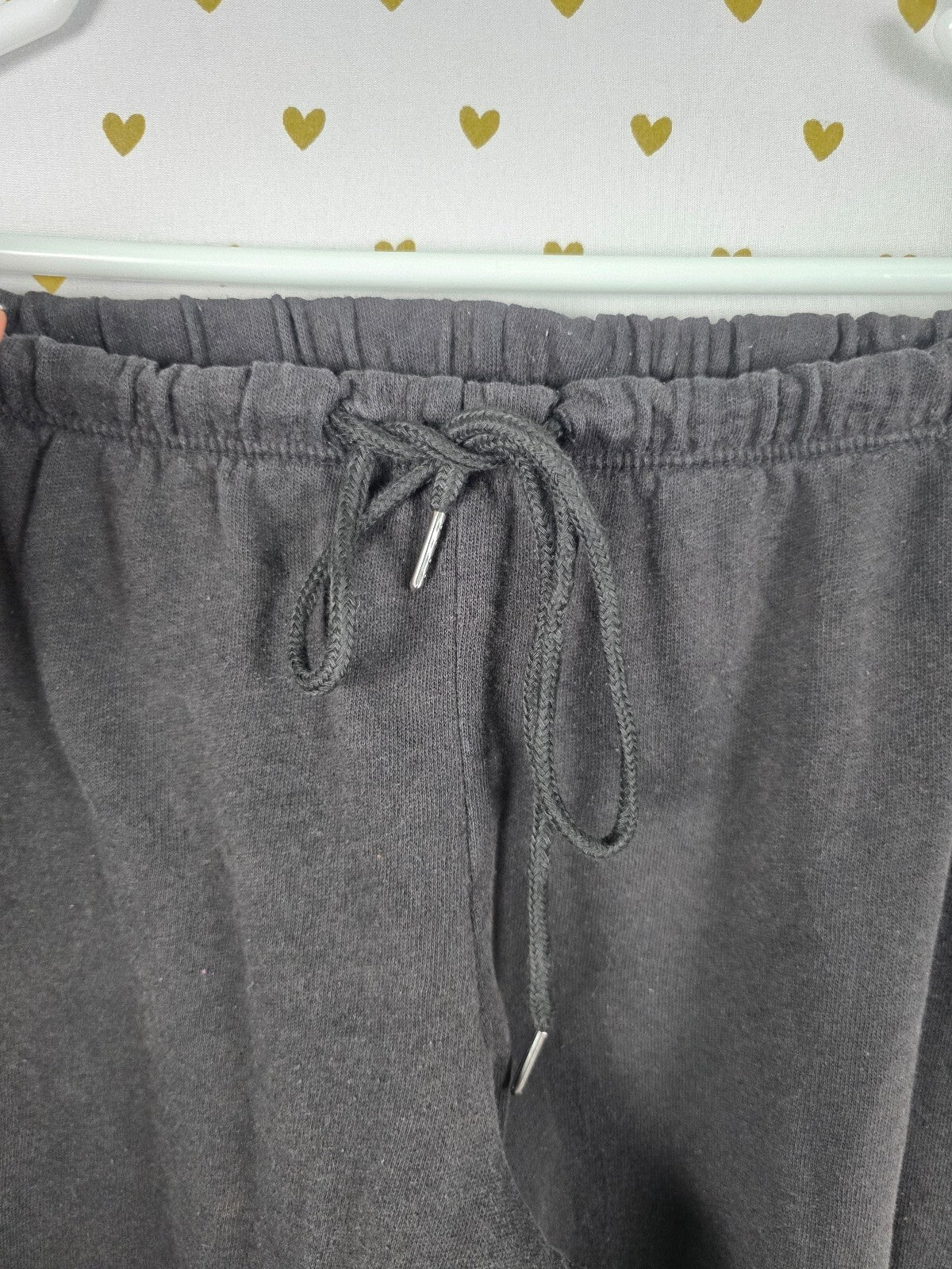 Victorias Secret PINK BLING Stripe Logo Sequined Sweats Sweatpants Black SMALL