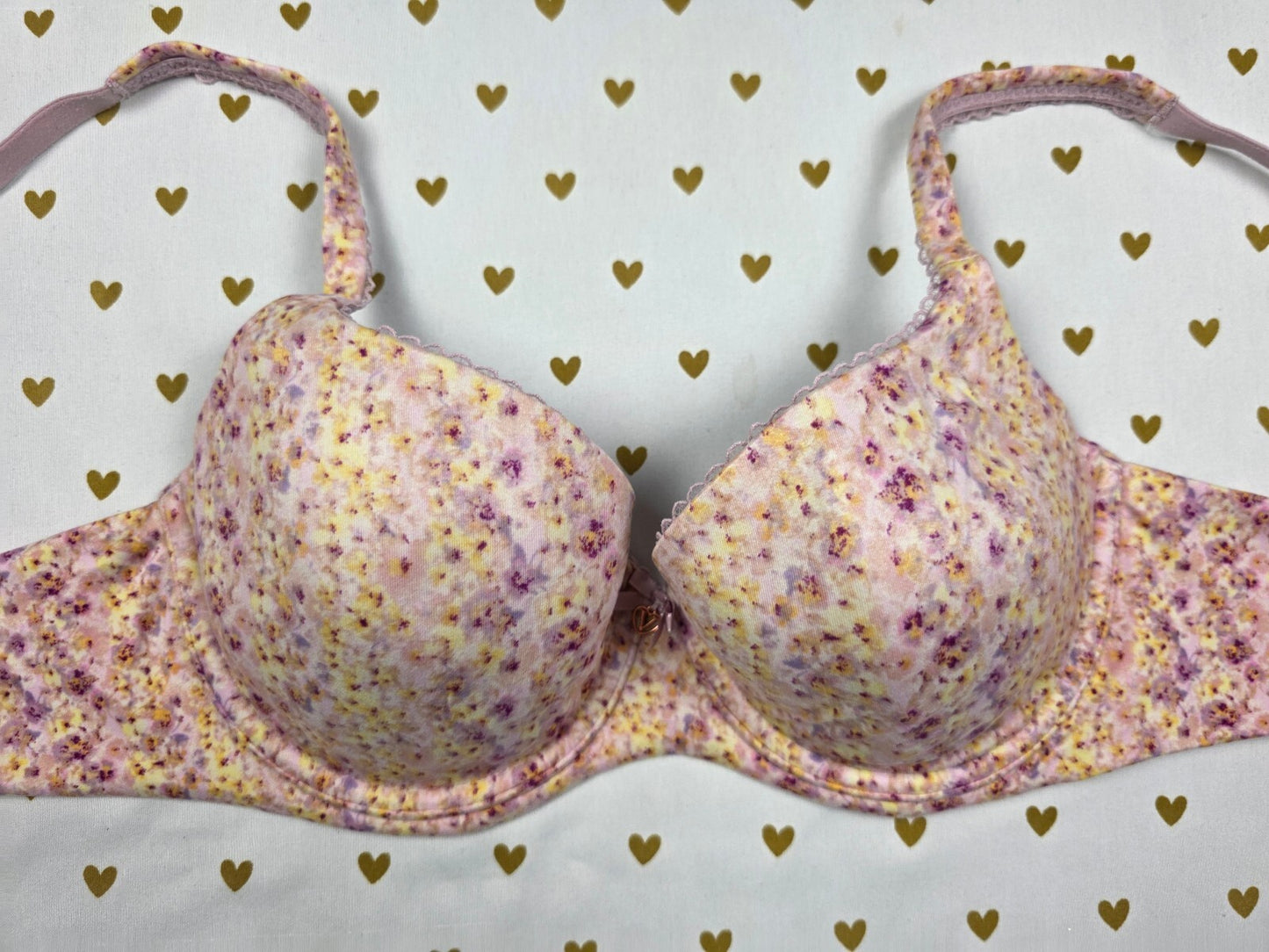 Victoria's Secret Floral  Body By victoria Lined demi balconette Bra 36C