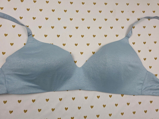 Victorias Secret Blue Logo Strap No Wire Wireless Bra 38DD