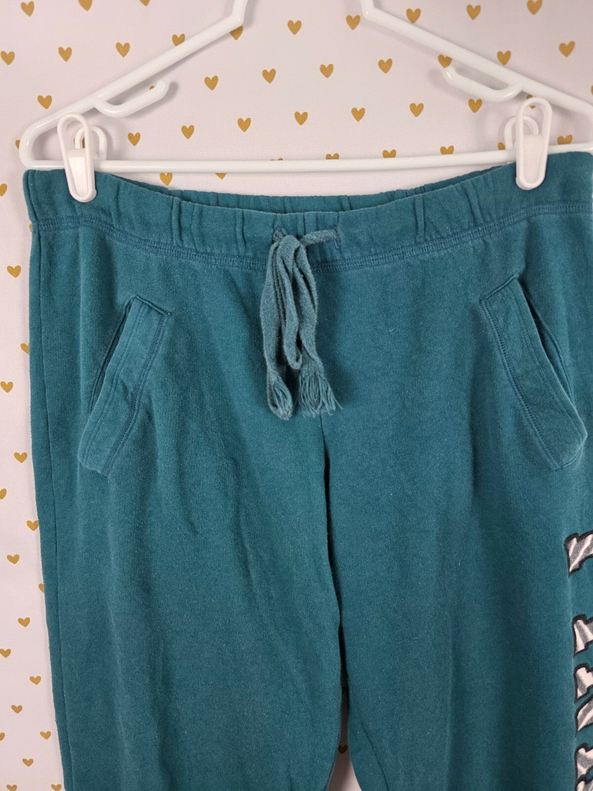 Victorias Secret PINK ZEBRA Embroidered Logo Flare Diaper Butt Boyfriend Sweats