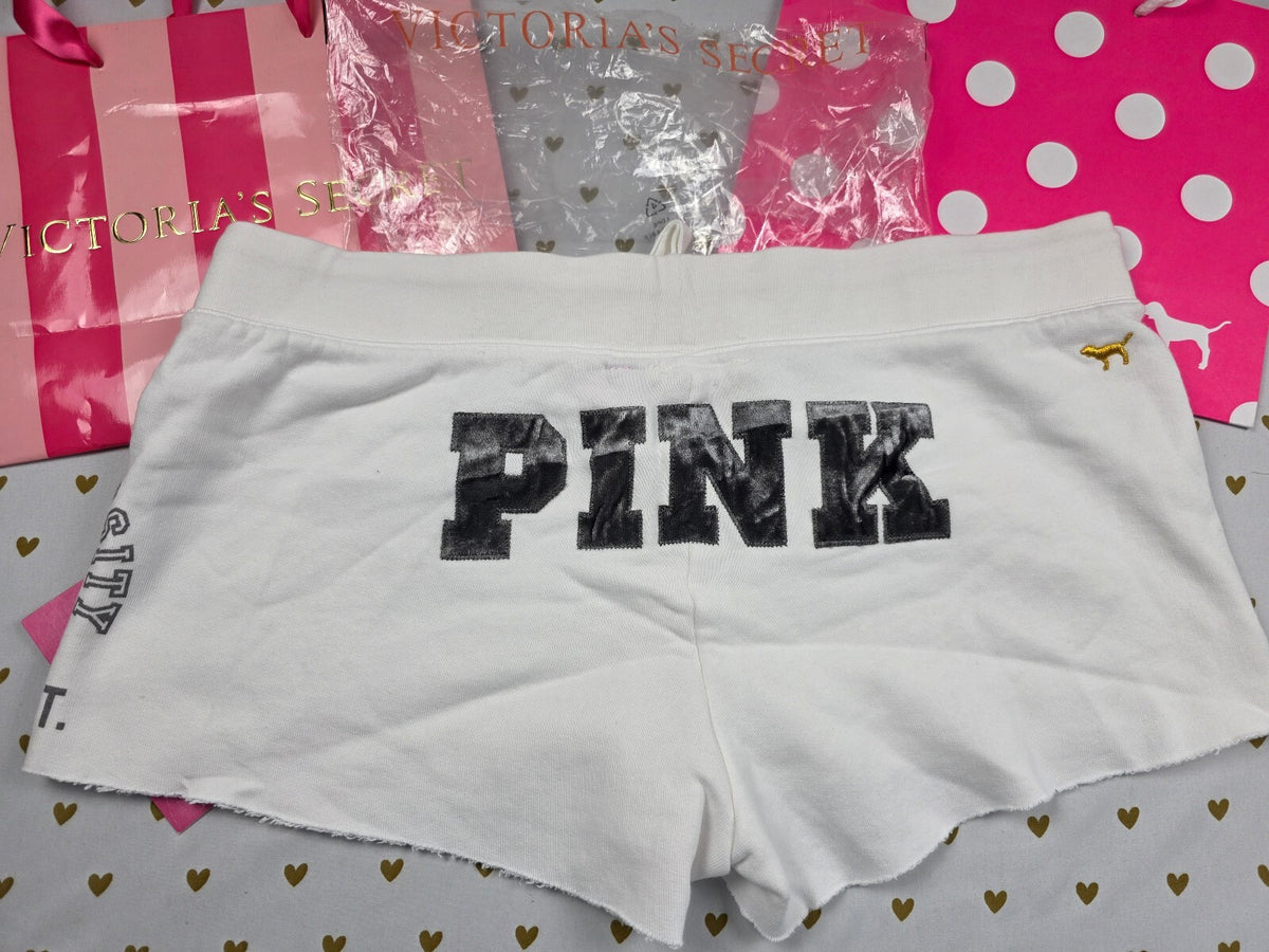 Victoria’s Secret PINK University Shorts L NWT Signature 86 Velour Y2K