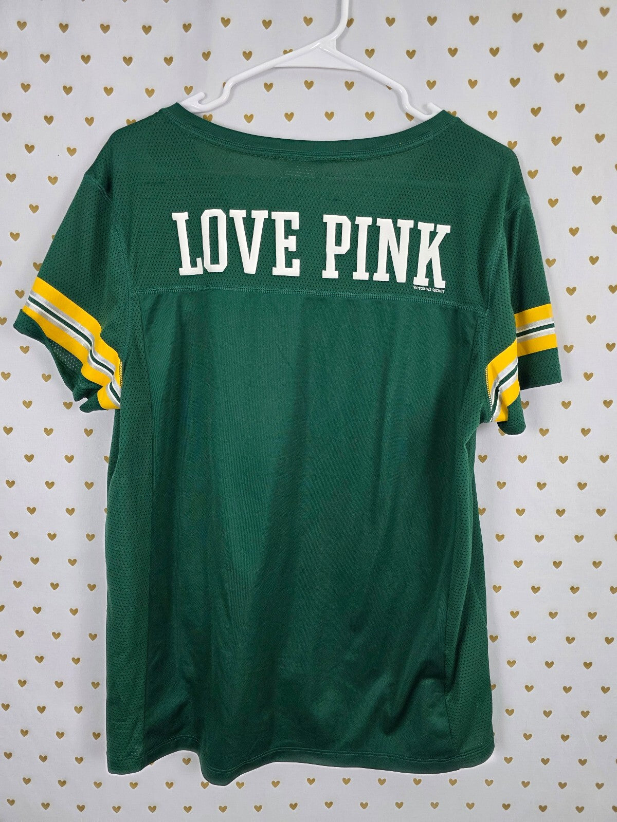 VS PINK Green Bay Packers 21 Jersey L NFL Rhinestone BLING 5th & Ocean