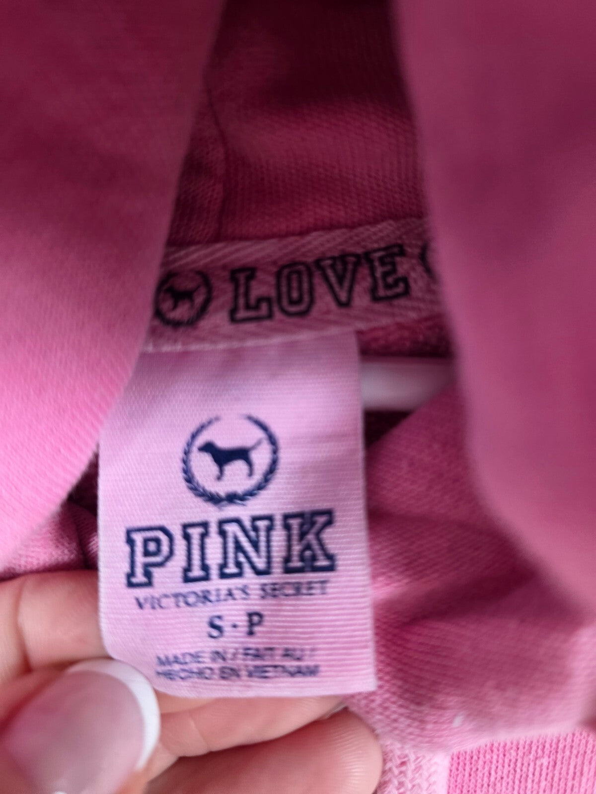 Victorias Secret Pink Vintage Logo Full Zip Hoodie Jacket Y2k Small