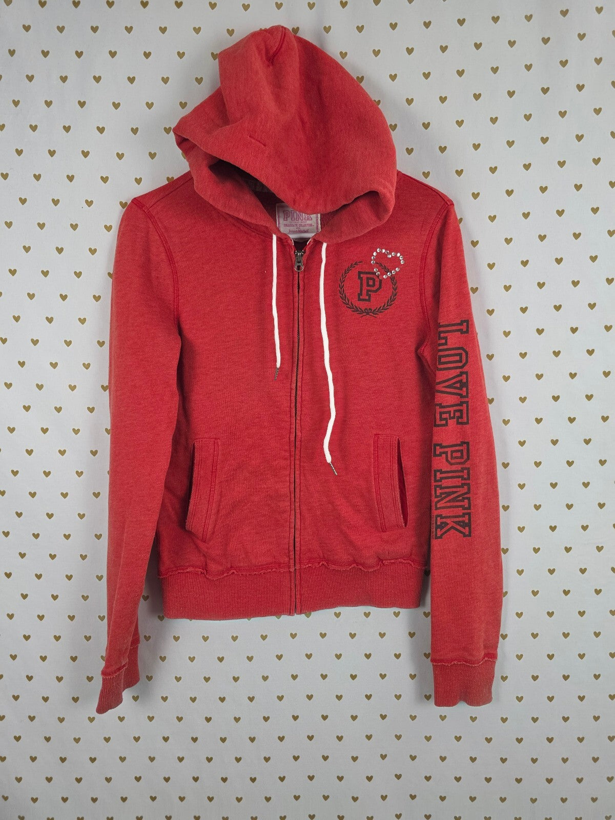 VS PINK Cincinnati Bearcats Hoodie Small Jones Mitchell Rhinestone BLING Red