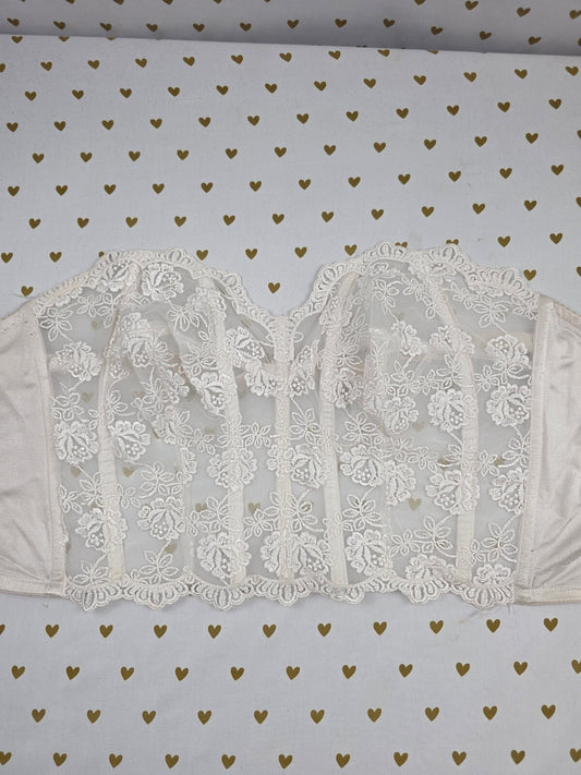 Victorias Secret White Vintage Push Up Corset Bra Top 38D
