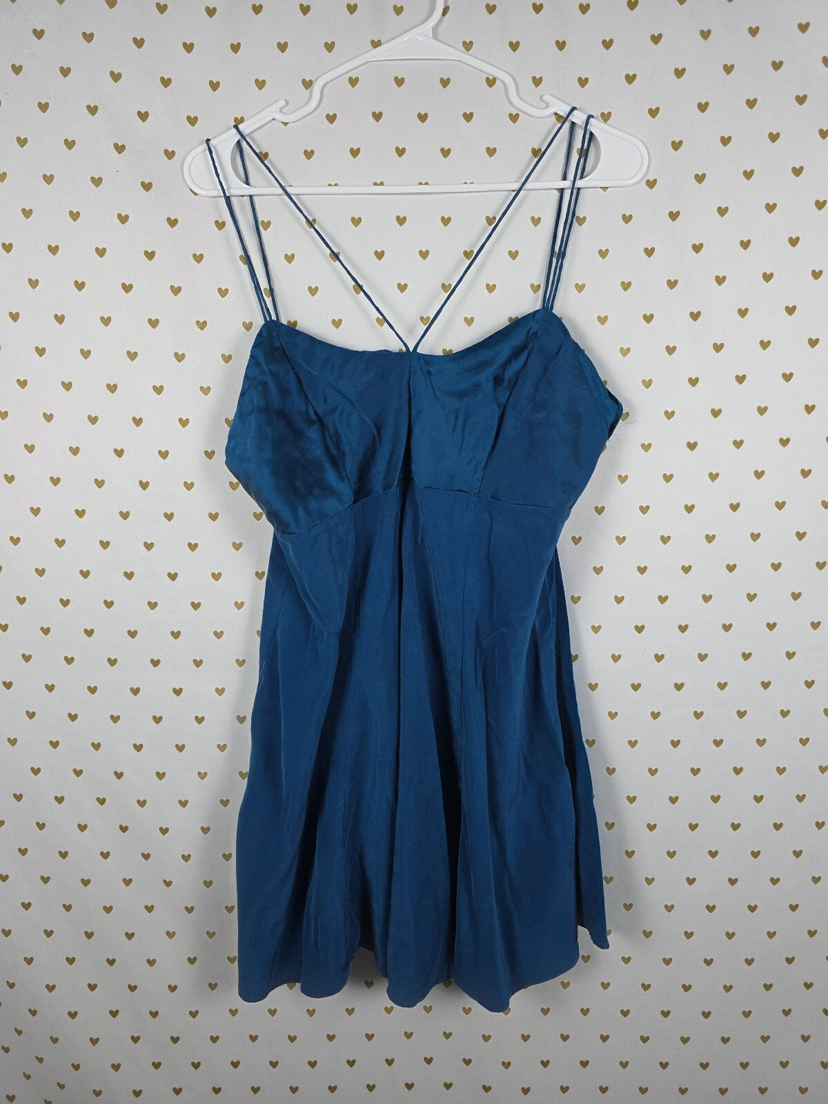 Victorias Secret Vintage 100% Silk Gold Label slip dress Blue Large