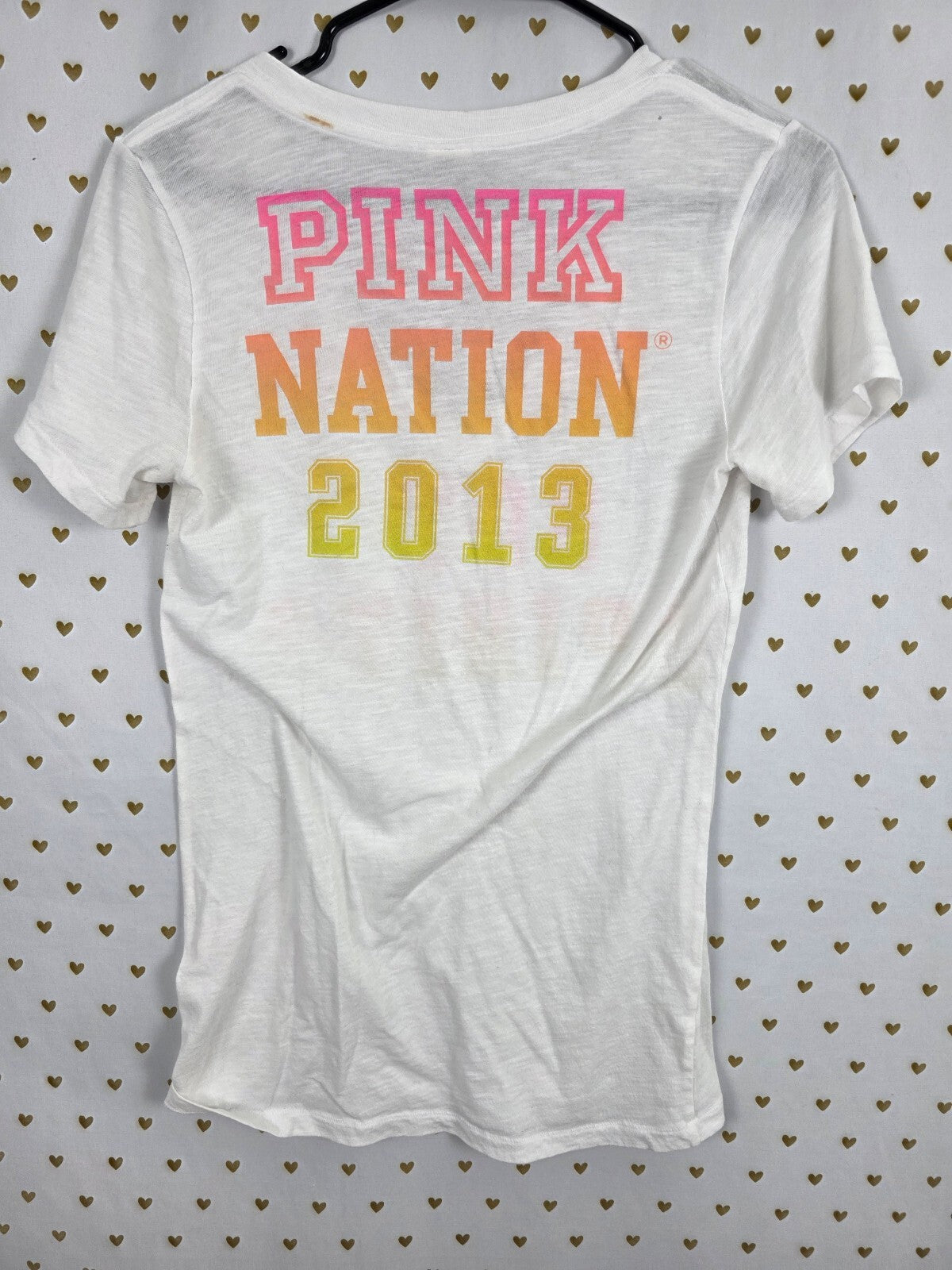 Victoria’s Secret PINK Nation 2013 Got Spirit V Neck Sleep Tee Shirt M