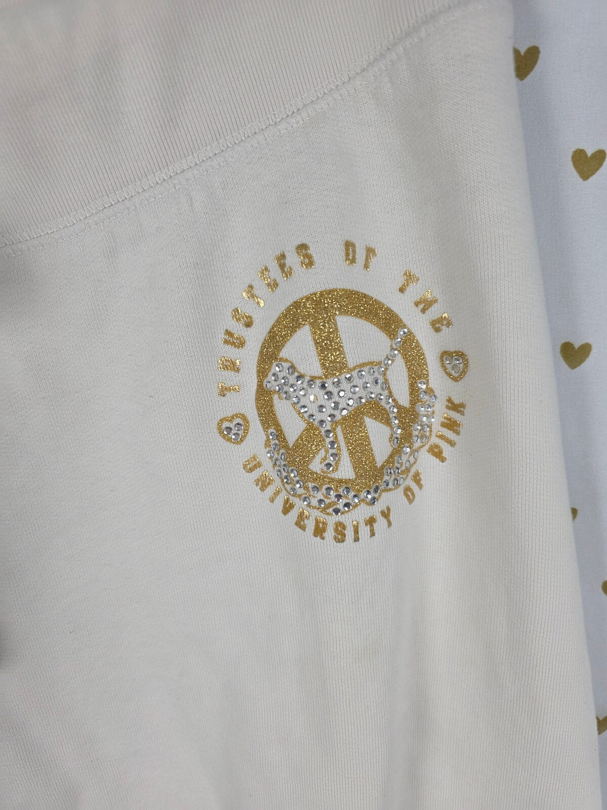 Victorias Secret PINK Vintage y2k Gold PEACE Sweats Sweatpants University MED