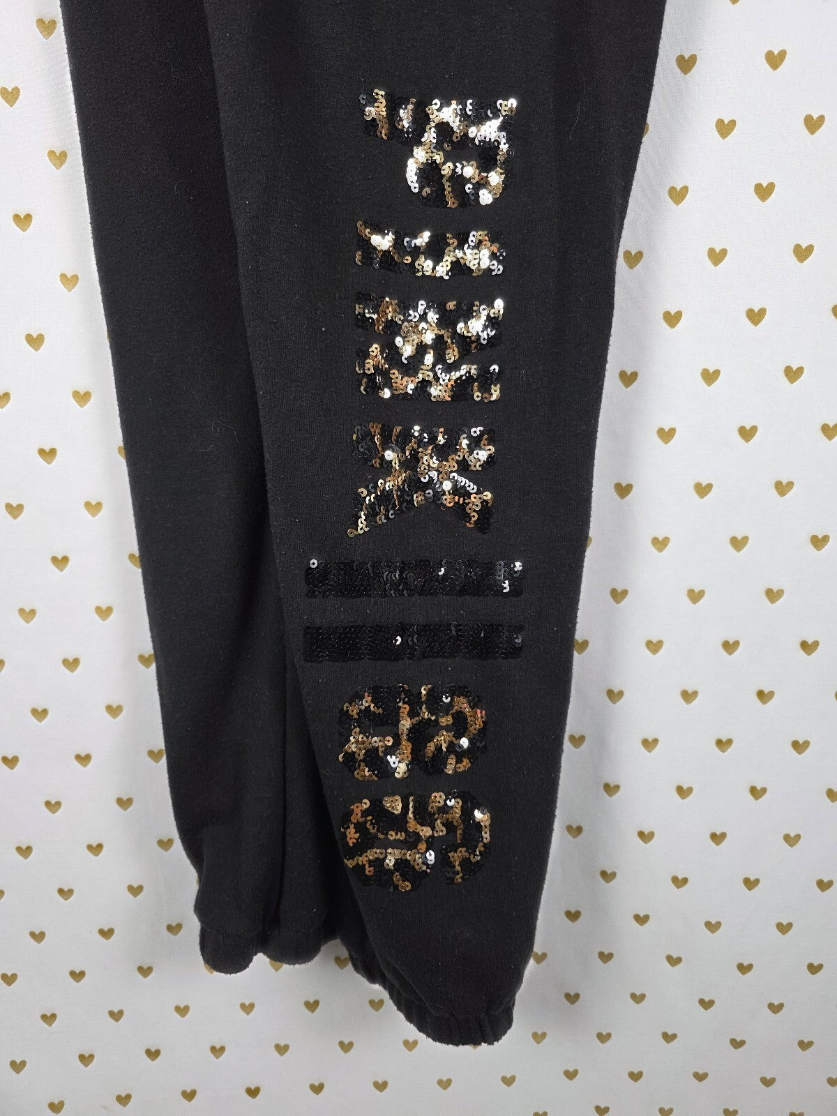 Victorias Secret PINK Cheetah Leopard Bling Sweats Sweatpants Sequined Medium