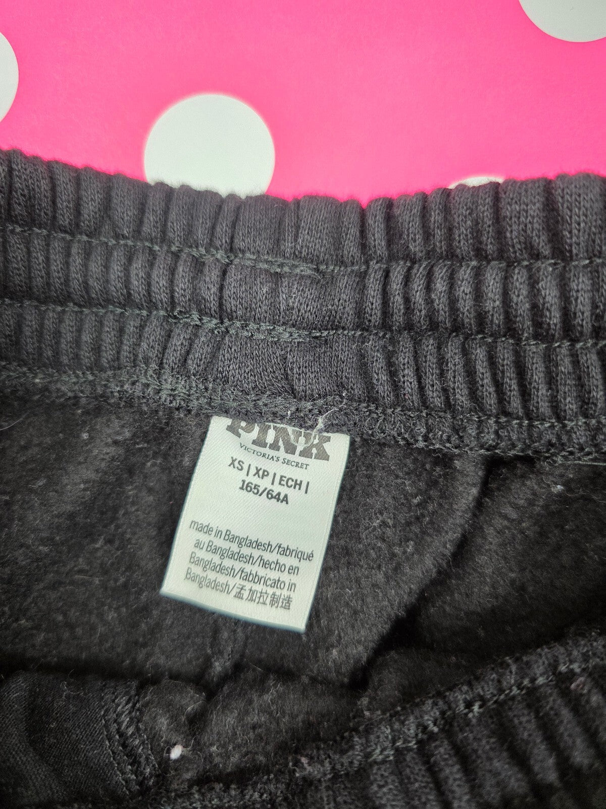 Victorias Secret PINK Black Pocket Logo Butt Sweats Sweat Shorts XS