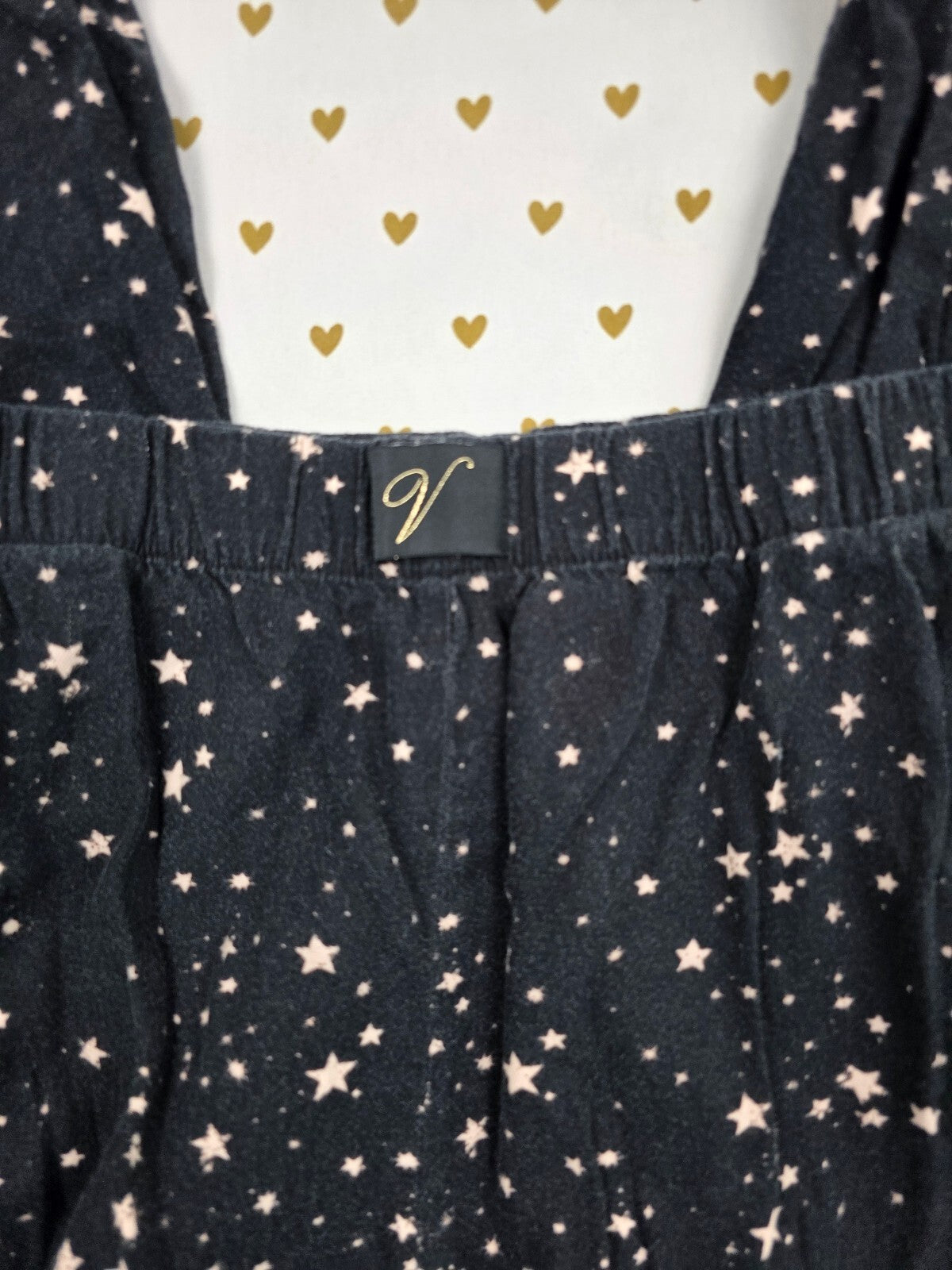 Victorias Secret XL Stars tapered Black Sleep Pants Pajama PJ Bottoms