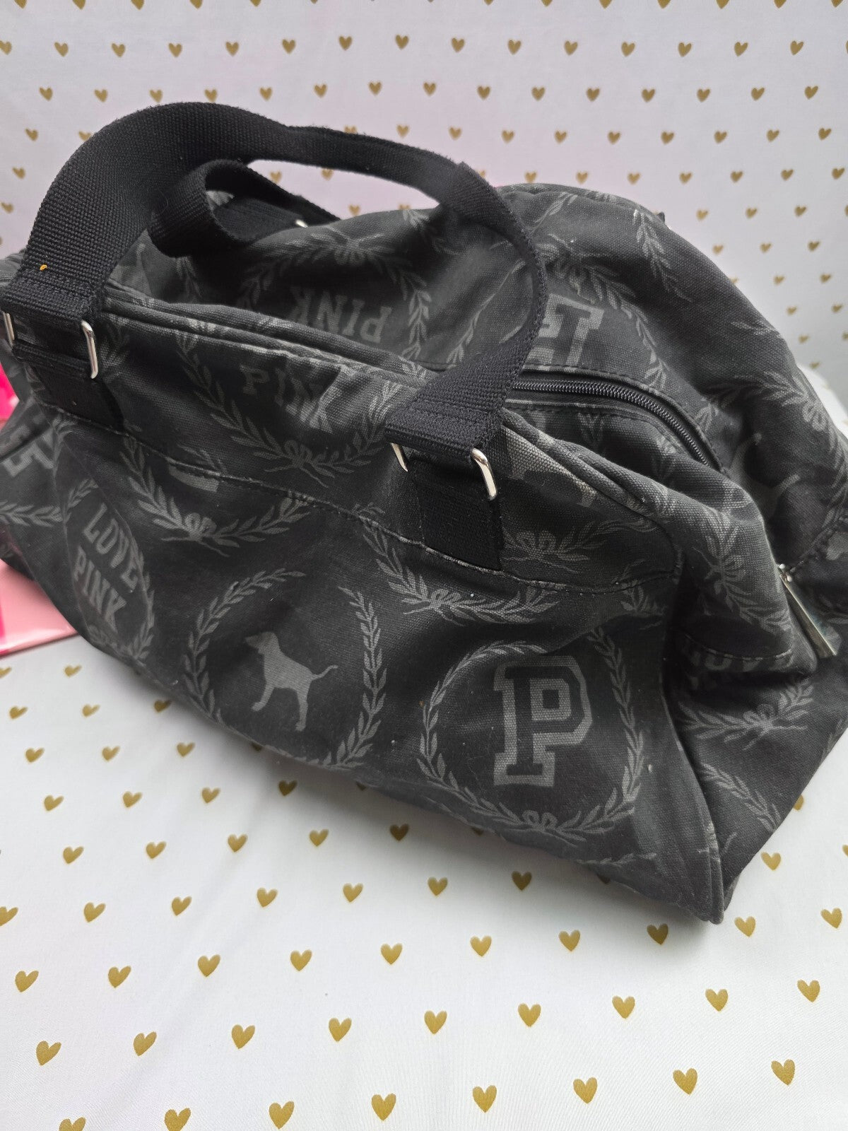 Vintage 2010 Victoria's Secret PINK LOVE PINK Duffle Cosmetic Bag Set Y2K