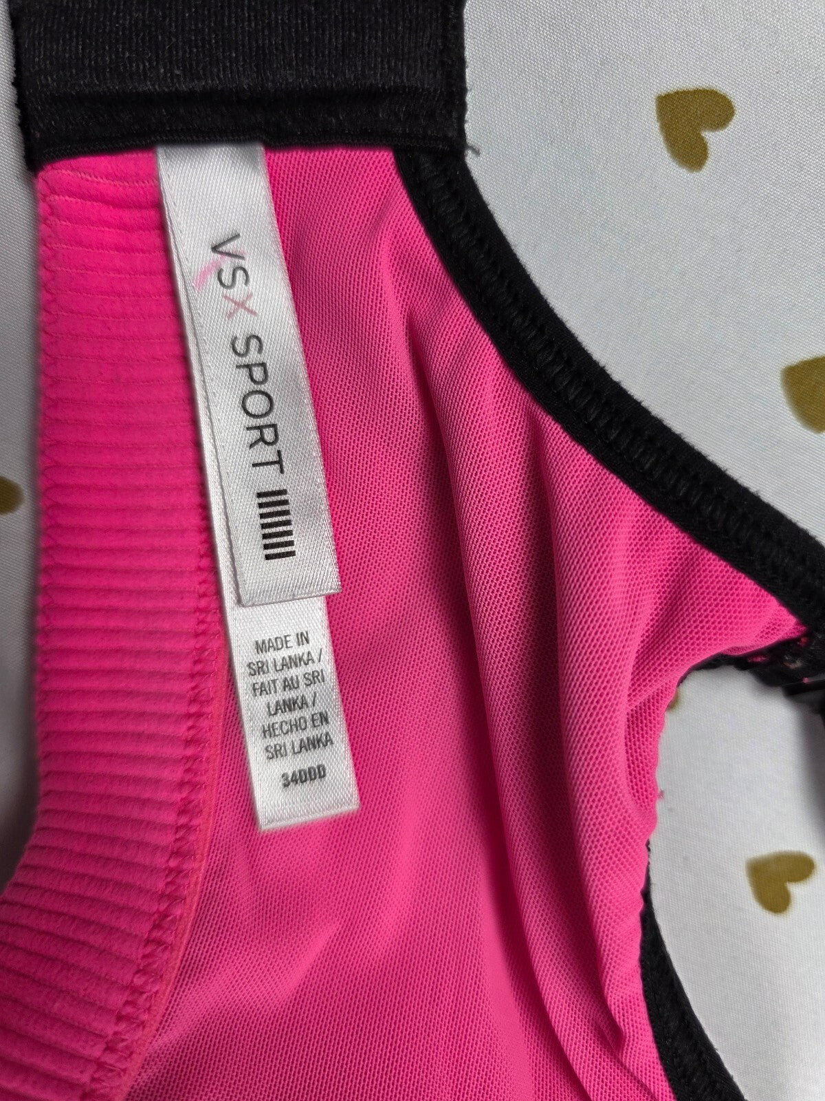 Victorias Secret VSX SPORT Underwire Sports Bra 34DDD Pink Exercise Support