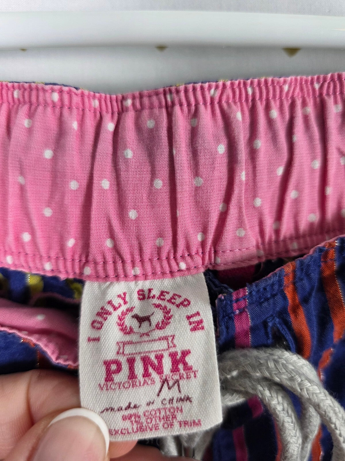 Victorias Secret LIVE PINK Rainbow Stripe Medium Sleep Pants Pajama PJ Bottoms