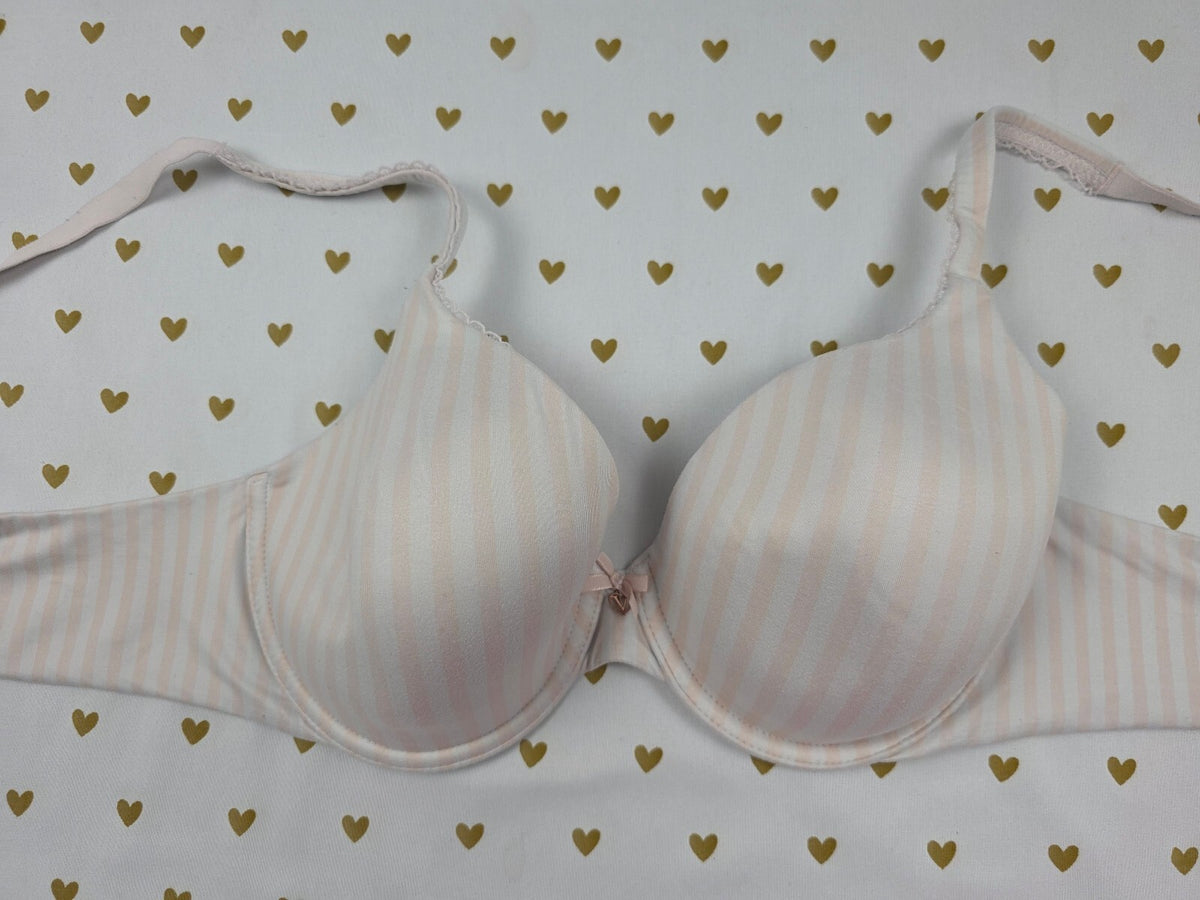 Victorias Secret Striped Lined Perfect Coverage Bra 36C