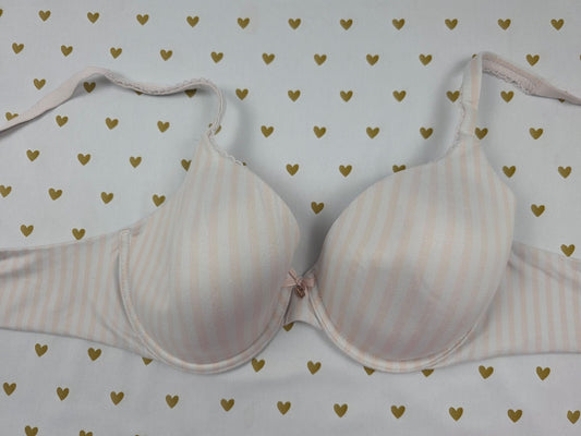 Victorias Secret Striped Lined Perfect Coverage Bra 36C