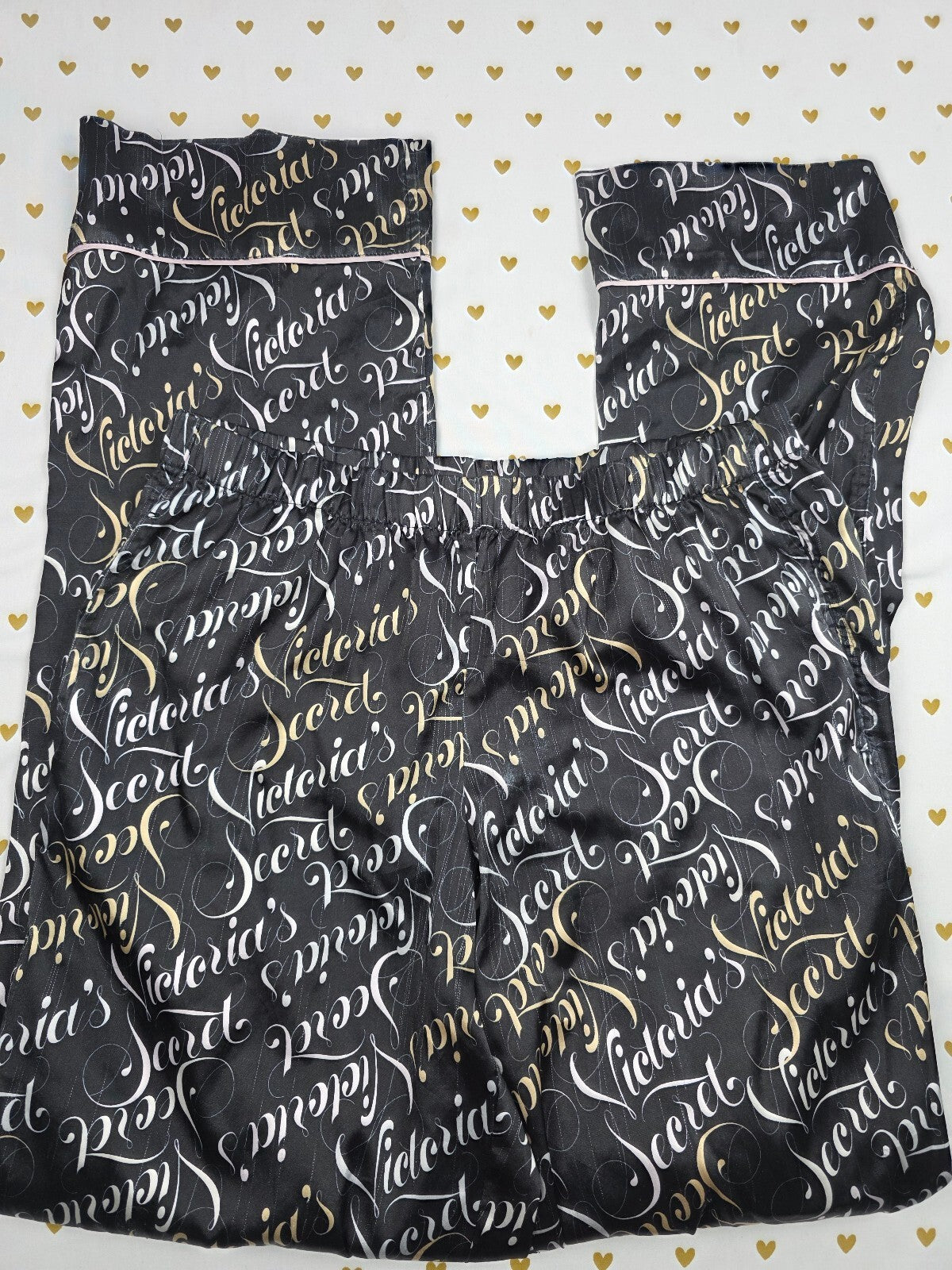 Victorias Secret  Satin Logo Small Sleep Pants Pajama PJ Bottoms