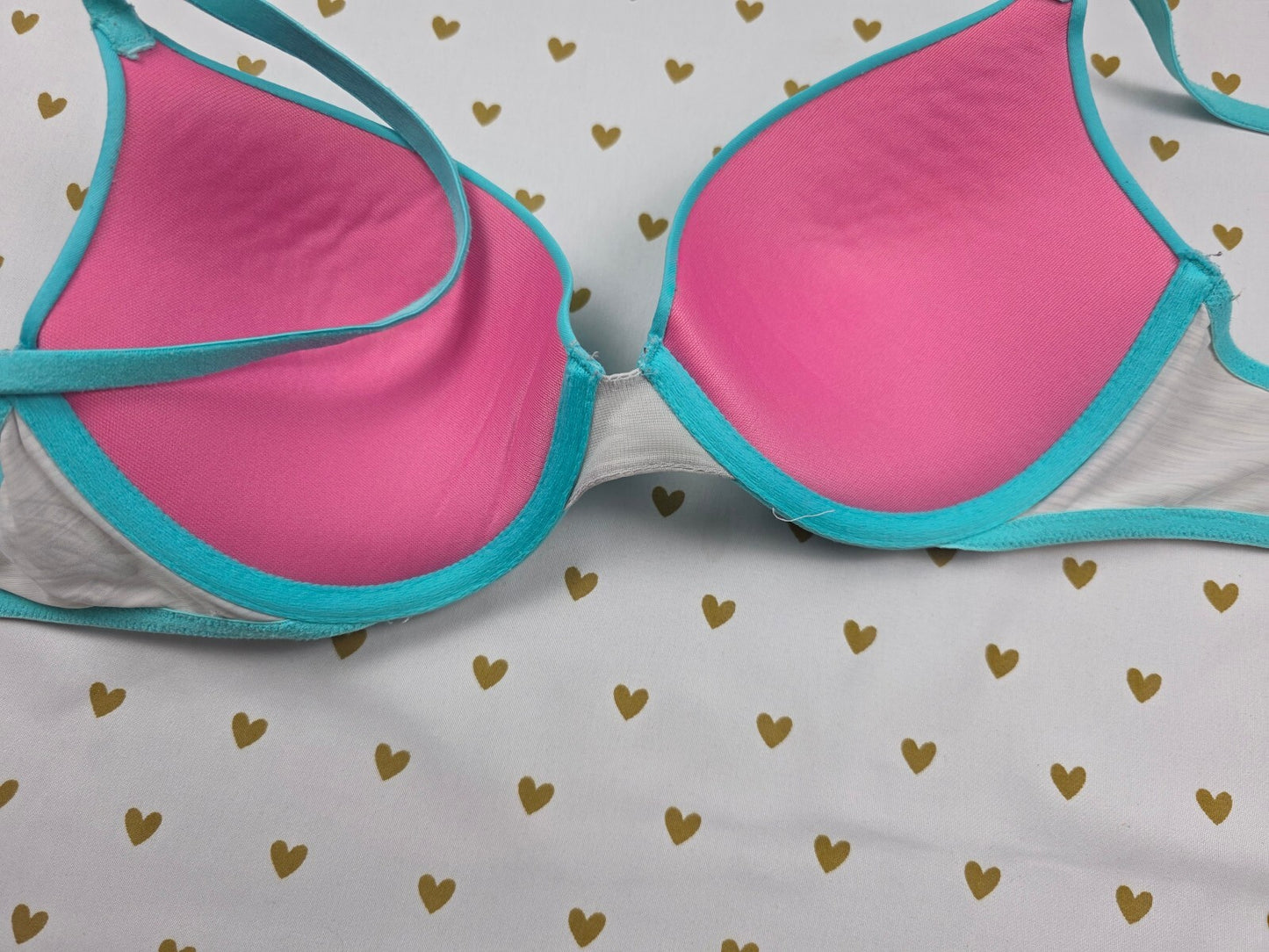 Victorias Secret PINK Blue 32D Wear Everywhere Push Up Bra