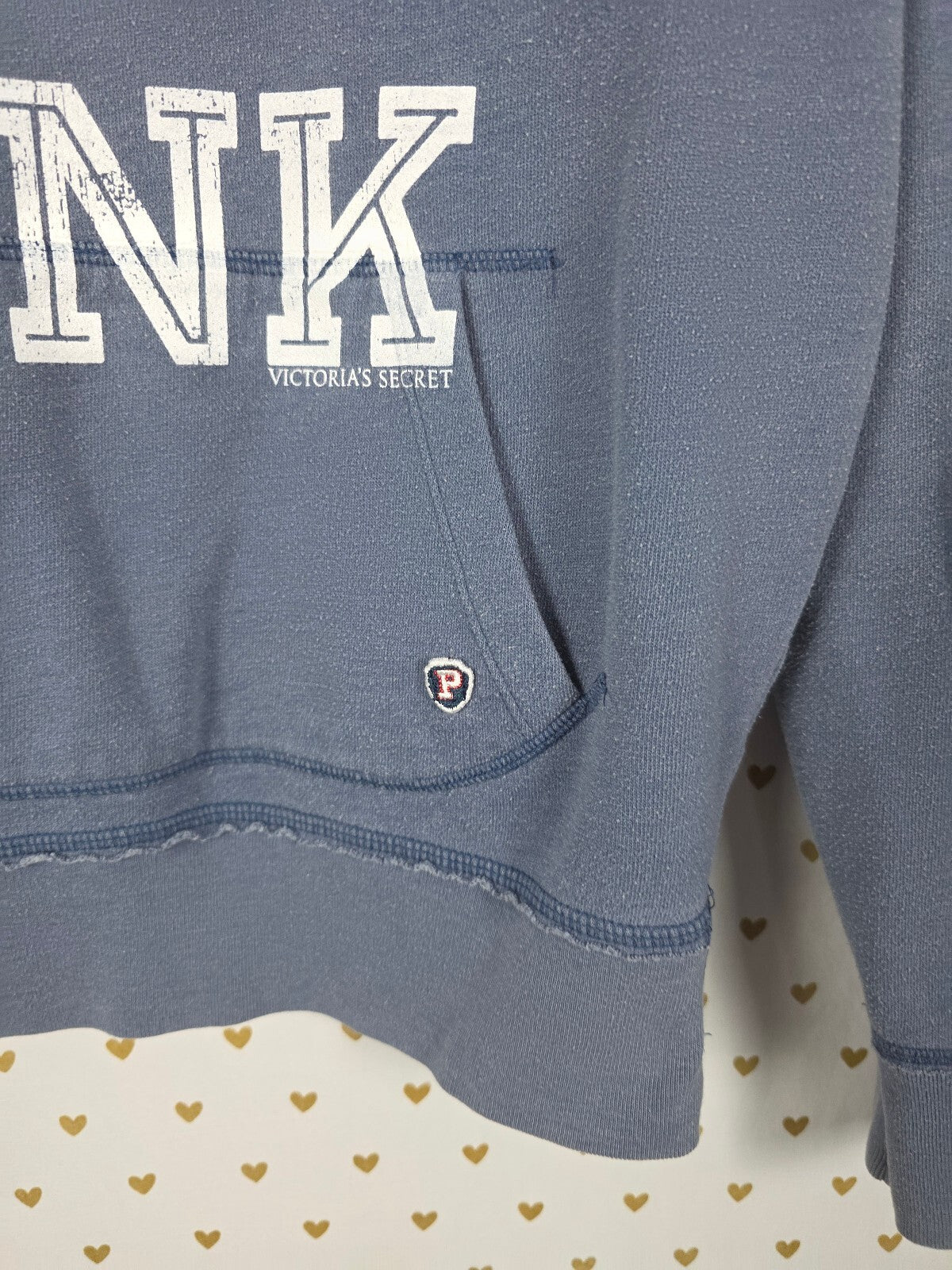 Victorias Secret Pink READY SET V neck Pullover Hoodie Vintage Y2k MEDIUM