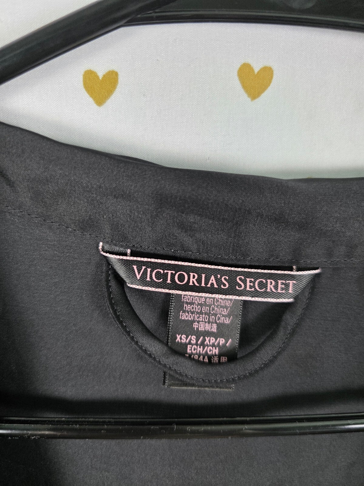 Victorias Secret  Black Ruffled Flutter Flowy XS SMALL Satin Silky Robe