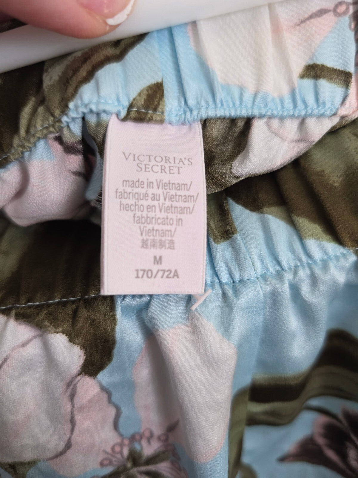 Victoria's Secret Here Comes the Bride Floral Pajama Short Set Blue Lace M