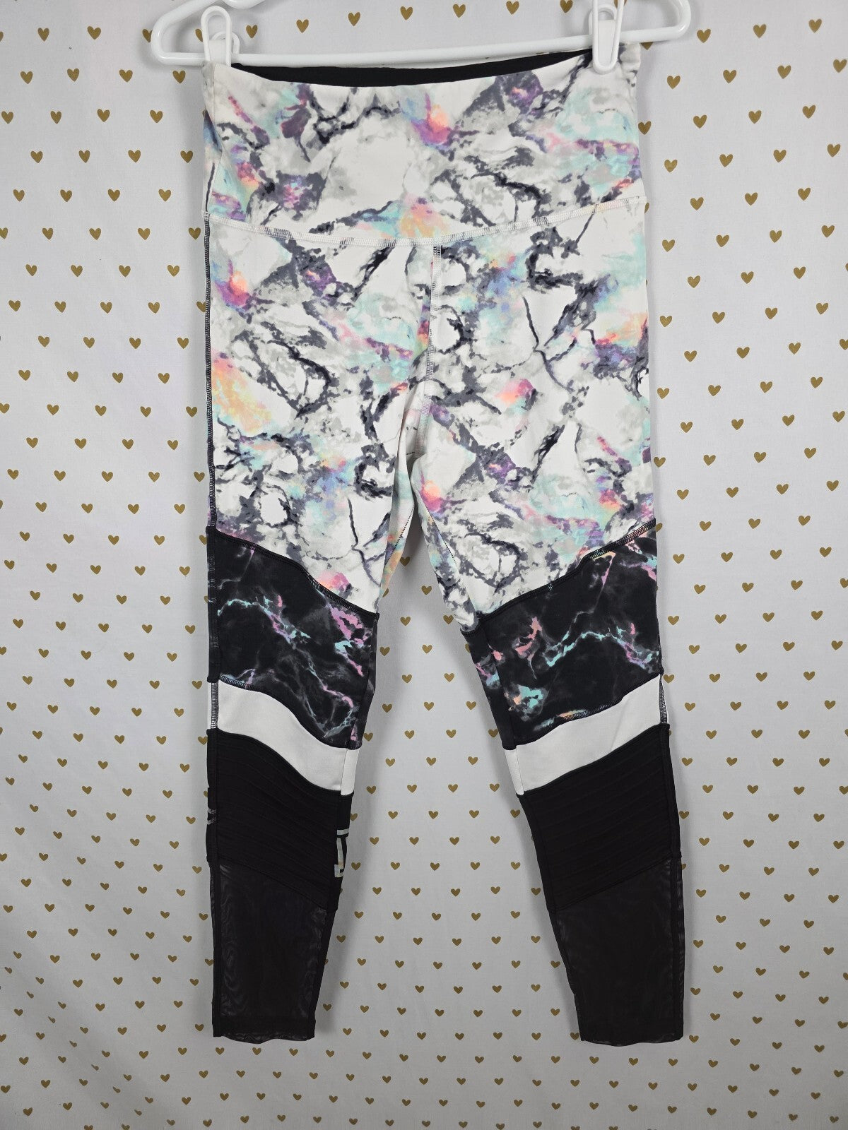 Victorias Secret Pink marbled logo sweater Set yoga pants Medium Outfit