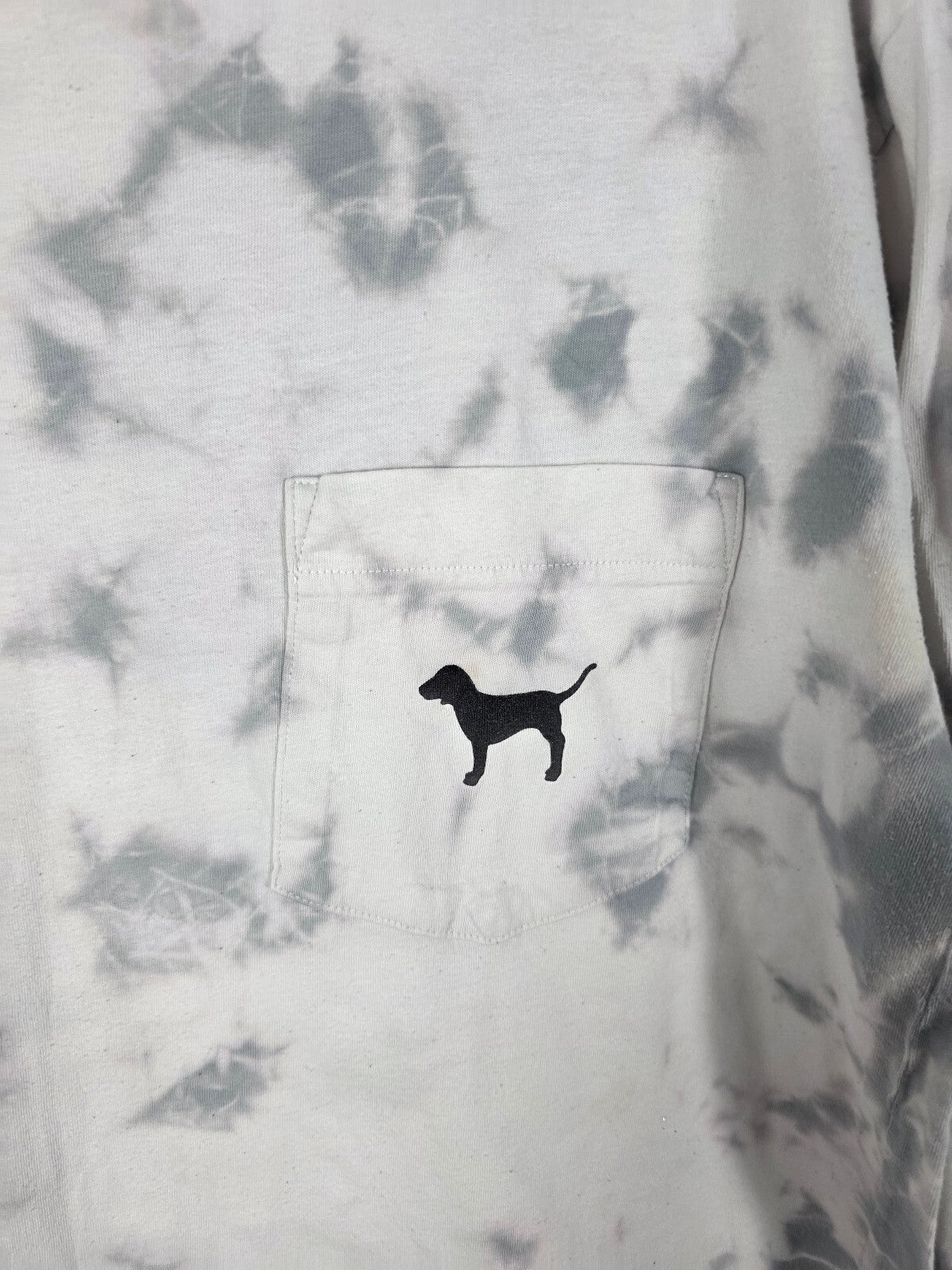 Victorias Secret PINK Dog logo Tee shirt campus Long sleeve Pocket SMALL