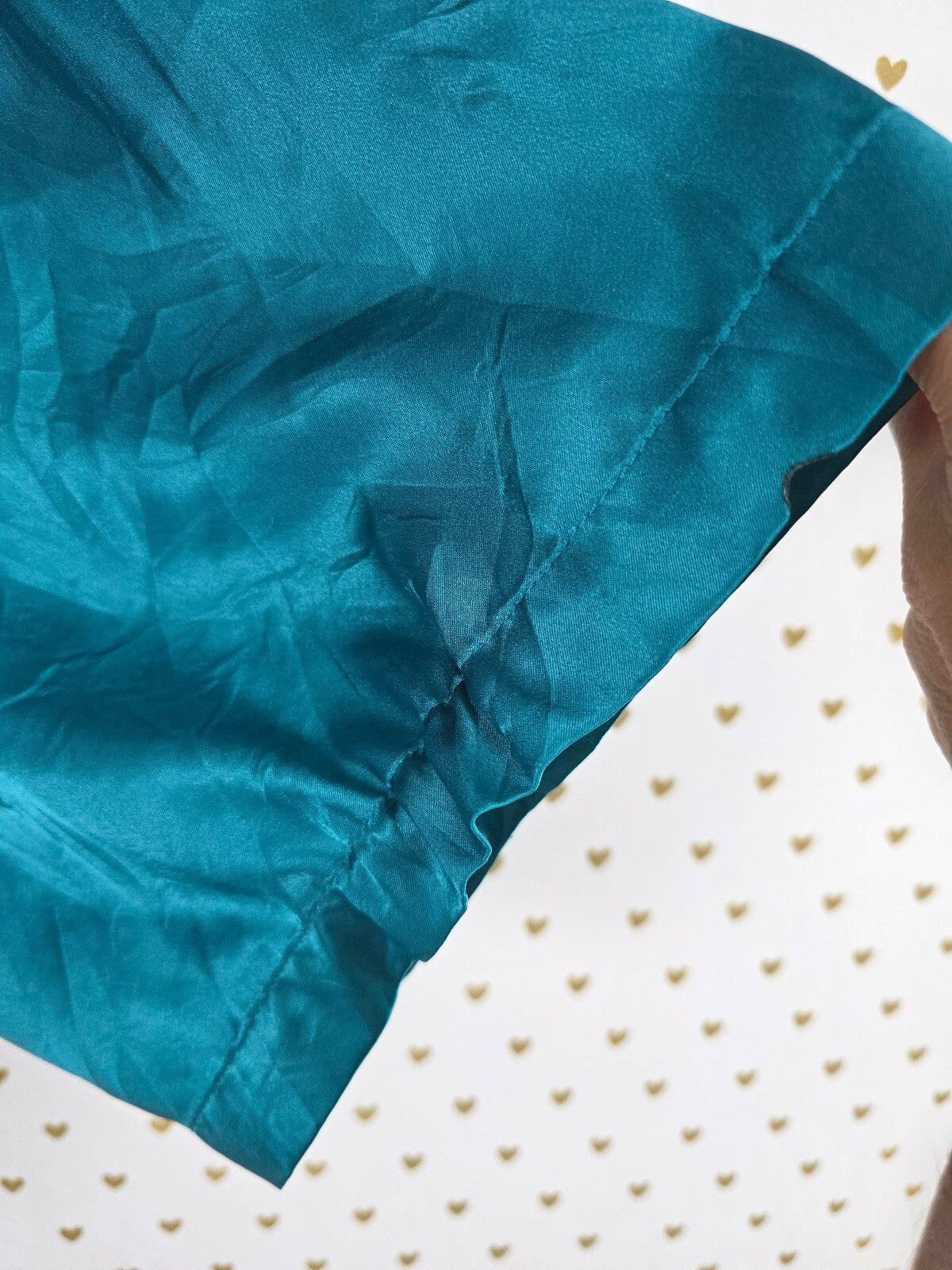 Victorias Secret Teal Satin Silky Robe Pockets Lounge One Size Fits all
