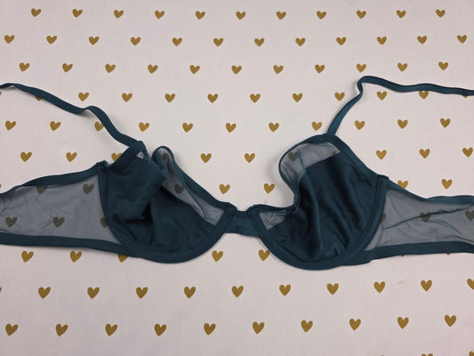 Victorias Secret Green Sheer Unlined Demi Balconette Bra 34b