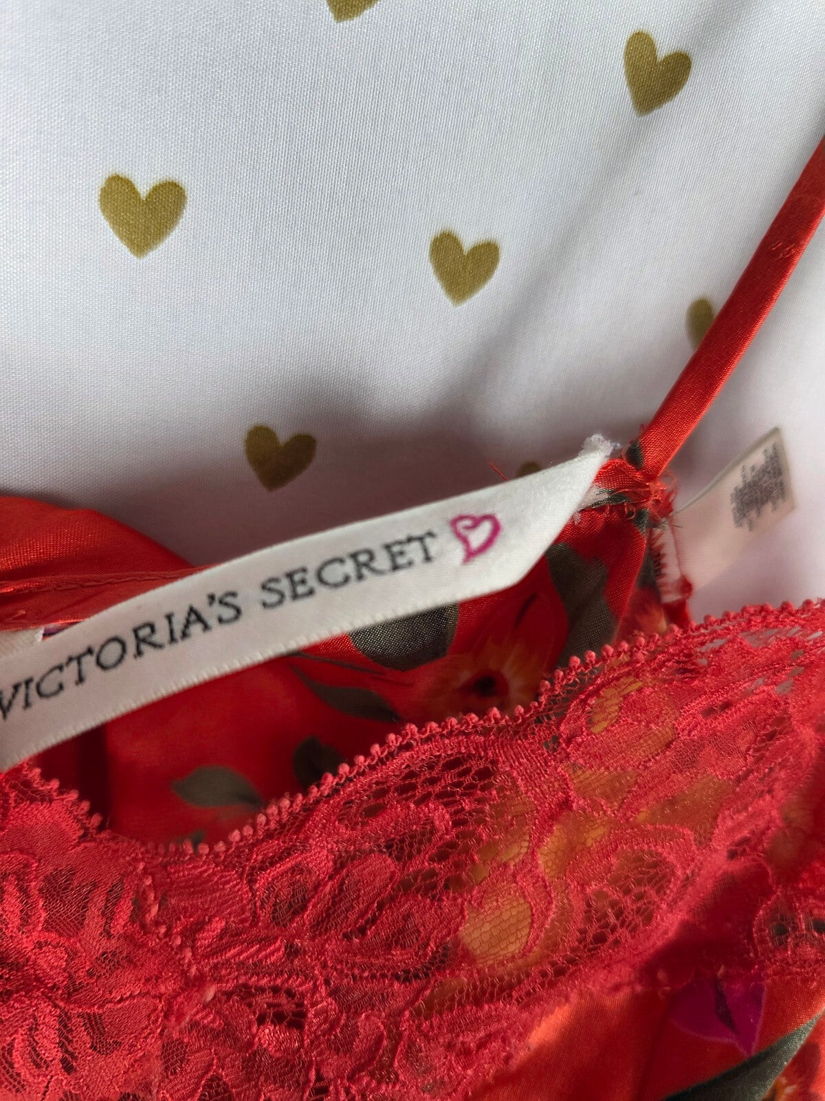 Vintage Victoria's Secret Floral Satin Lace Slip Nightgown Dress S 90s