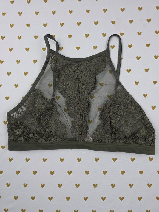 Victorias Secret medium Sage Green Sheer Bralette Bra Top Tank