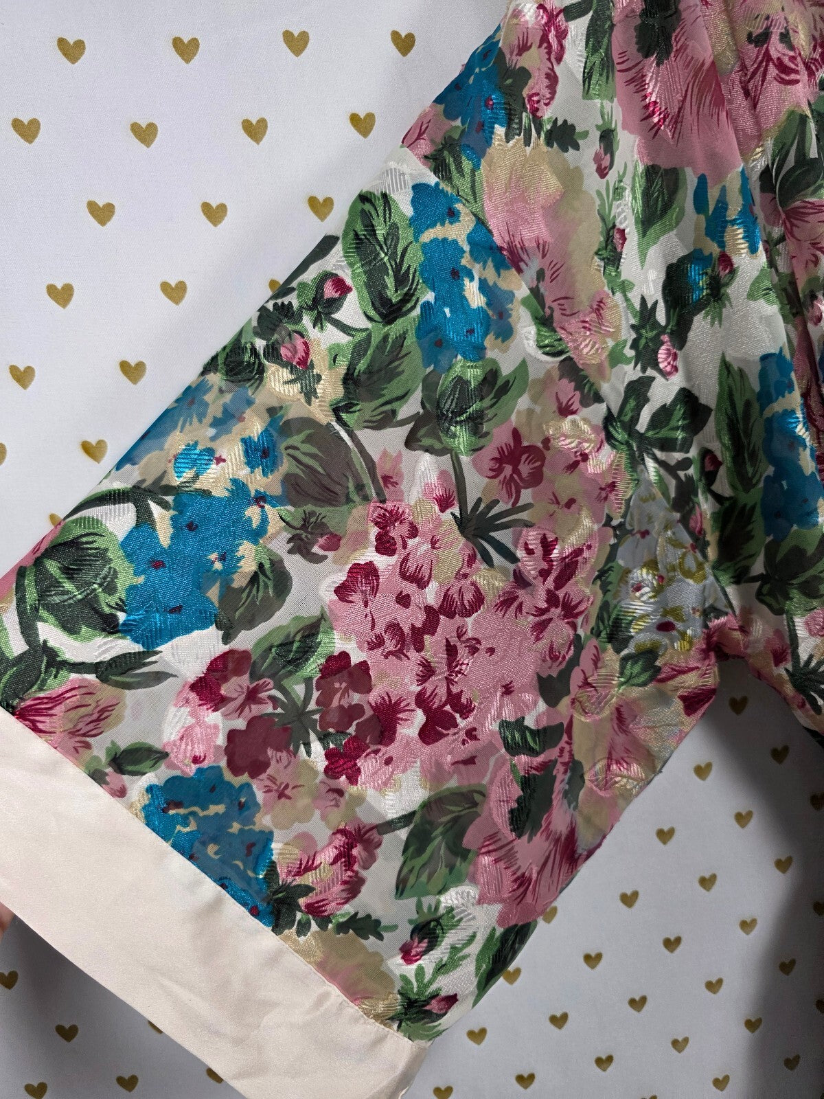 Vintage Victoria's Secret Floral Jacquard Teddy Bodysuit & Matching Robe Set