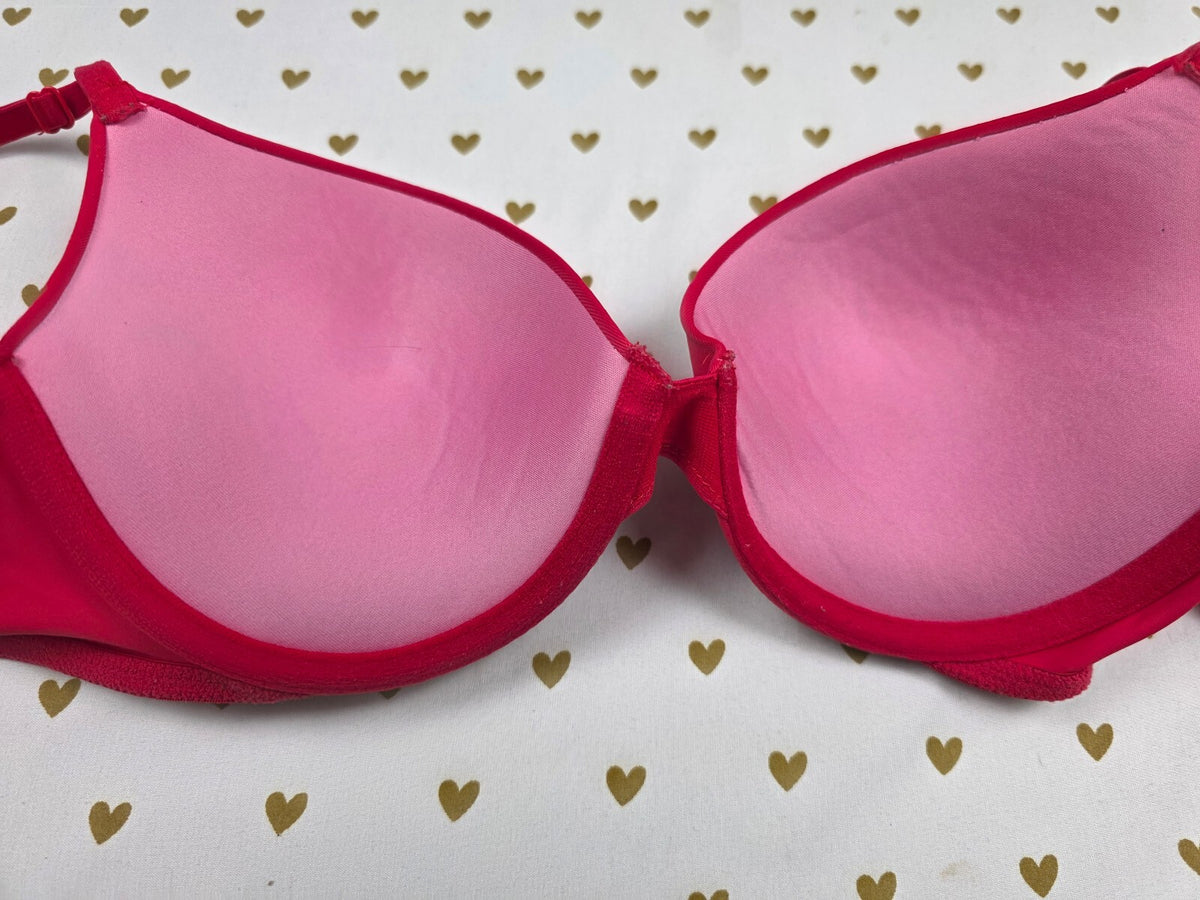 Victorias Secret Pink Red 32D Wear Everywhere Push Up Bra