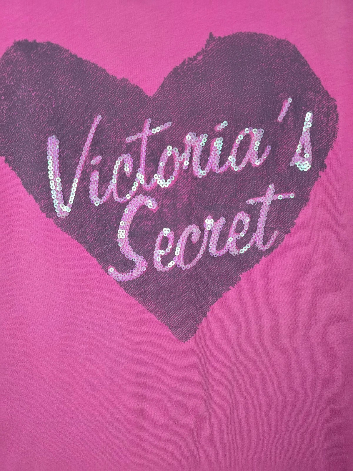 Victorias Secret Vintage Bling Heart Cotton Nightgown Sleep Dress Pajama LARGE
