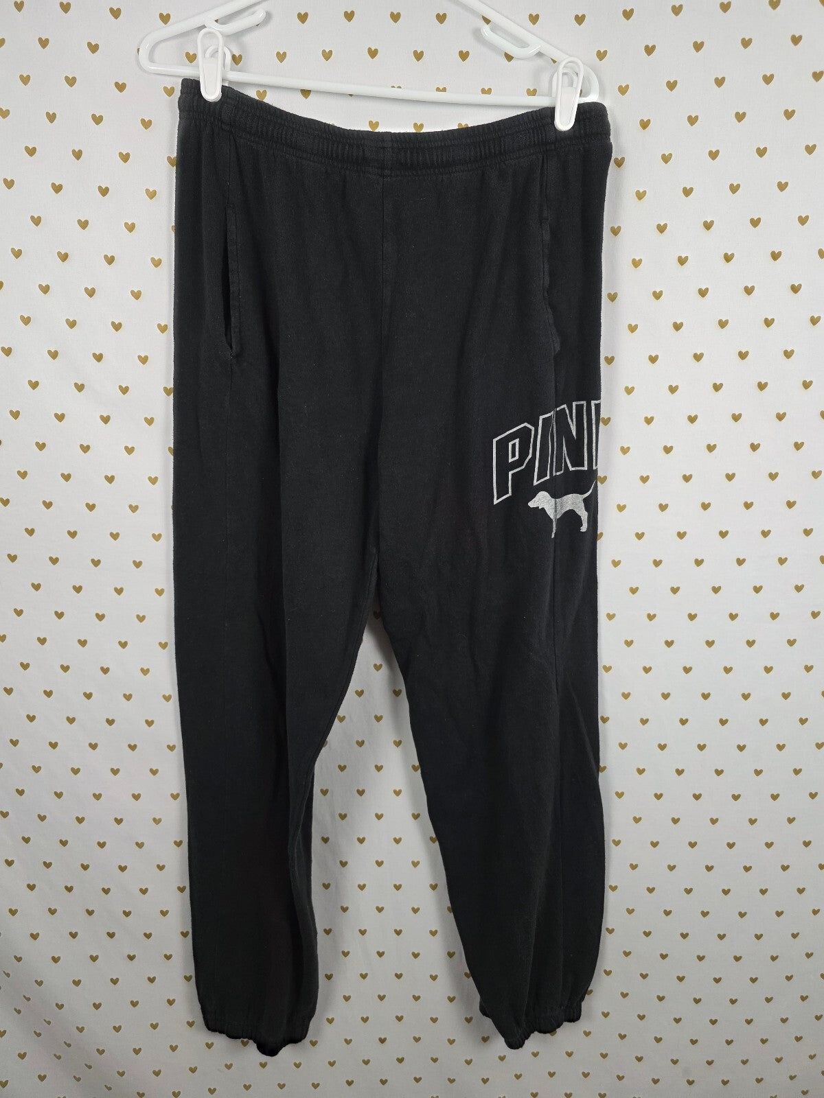 Victorias Secret PINK Vintage Logo Tapered Sweats Sweatpants Small