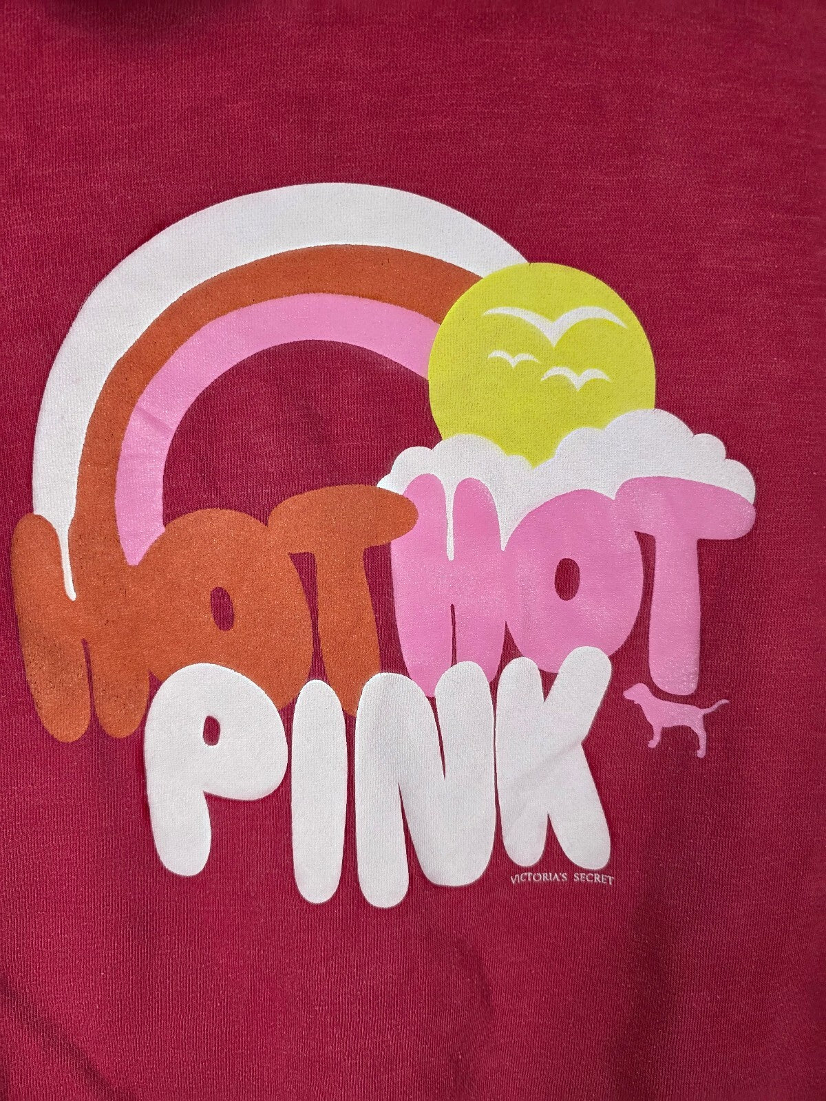Victoria’s Secret PINK “Hot Hot Pink” full zip hoodie, size Medium.