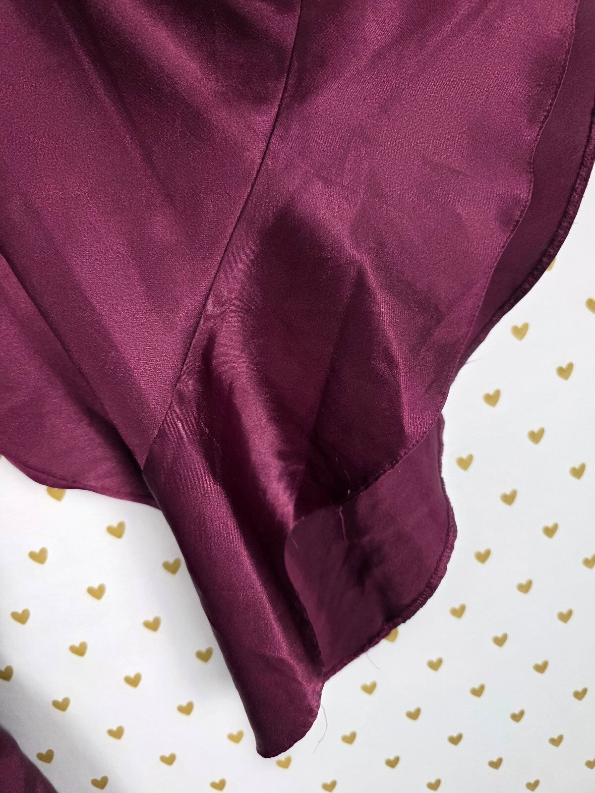 Victorias Secret Satin Silky Robe Purple Flutter Ruffled Medium Large