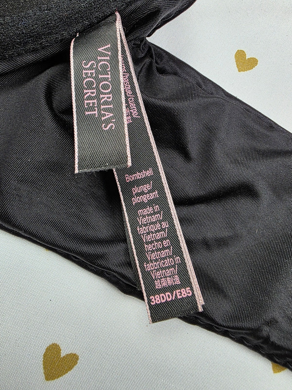 Victorias Secret Bombshell Add 2 Sizes Push Up Bra Front Close Black 38DD