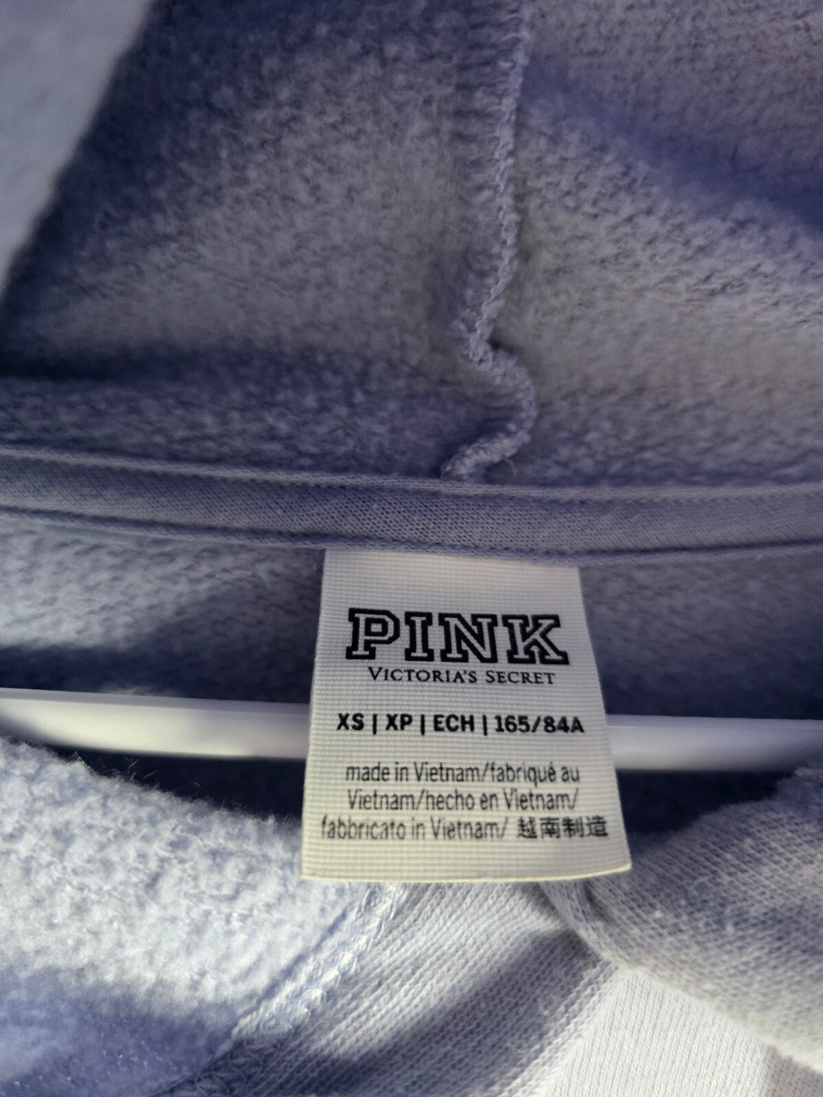 Victorias Secret Pink 2pc Hooded Sweater Sweatpants SET Logo Pullover XS Blue