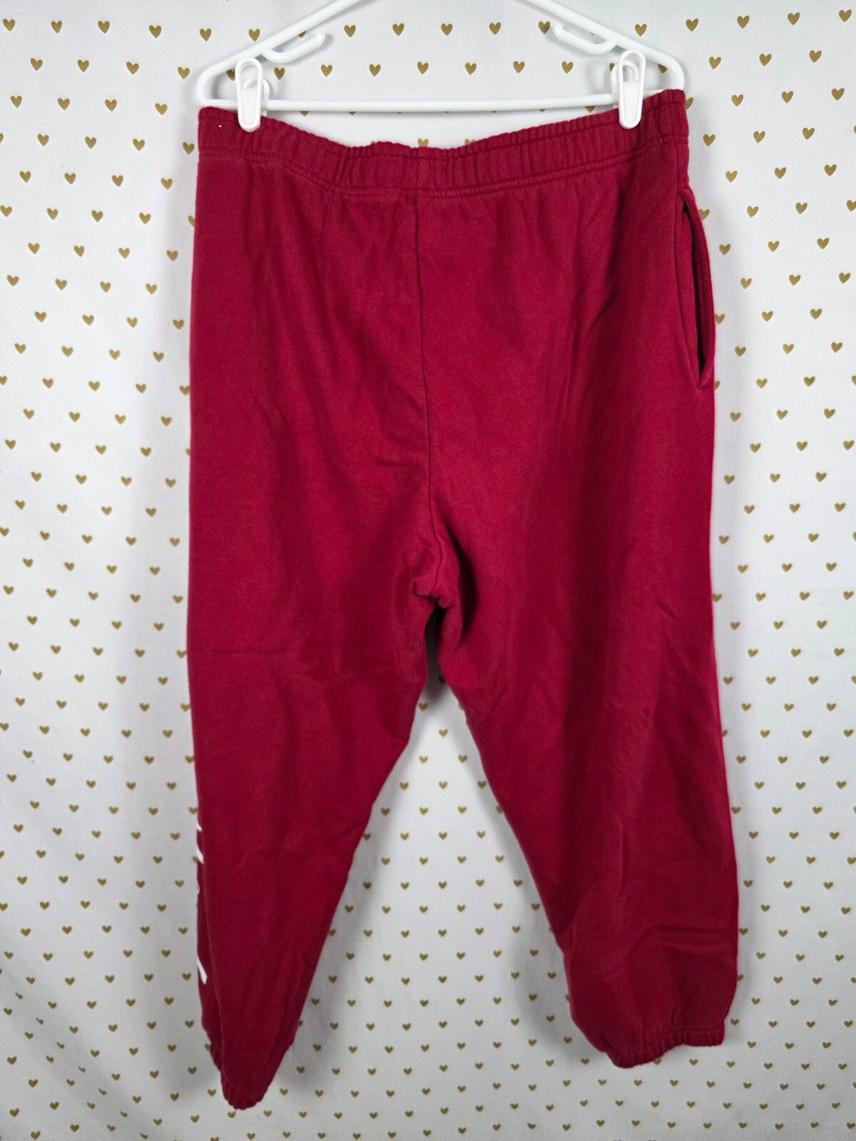 Victorias Secret PINK Red Logo Tapered Sweats Sweatpants Joggers XL