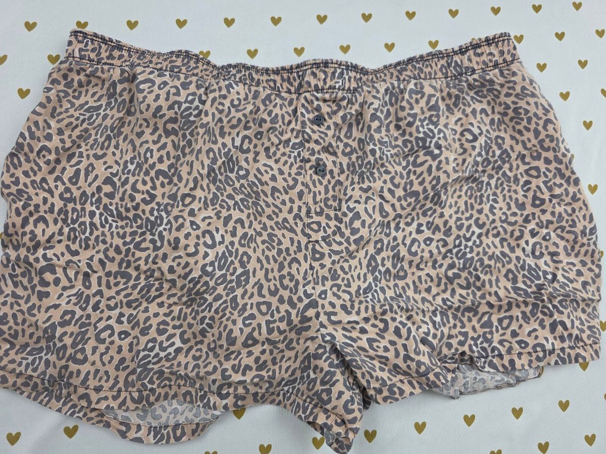 Victorias Secret PINK Silky Leopard Spot M Sleep Shorts Boxers Pajama Bottoms