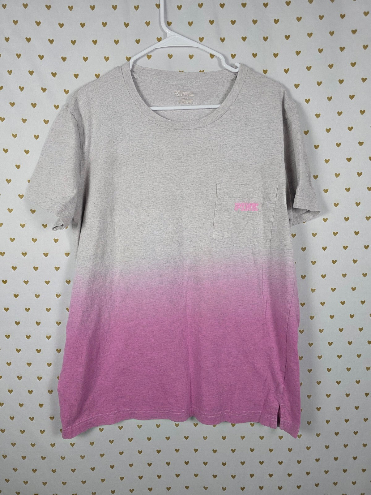 Victorias Secret PINK Gradient Logo Tee shirt LARGE